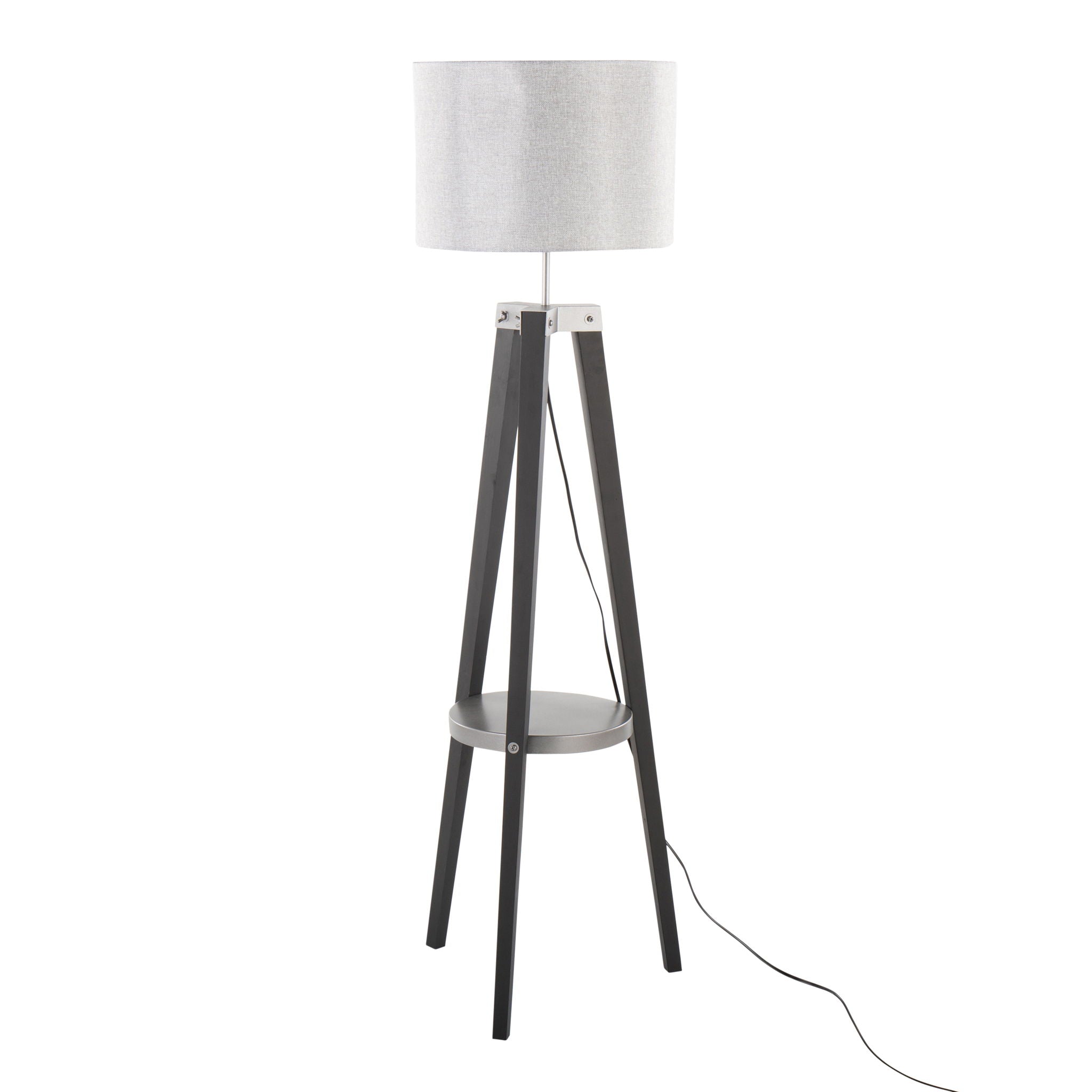 Compass - Mid Century Modern Floor Lamp With Shelf - Best Buy Furniture