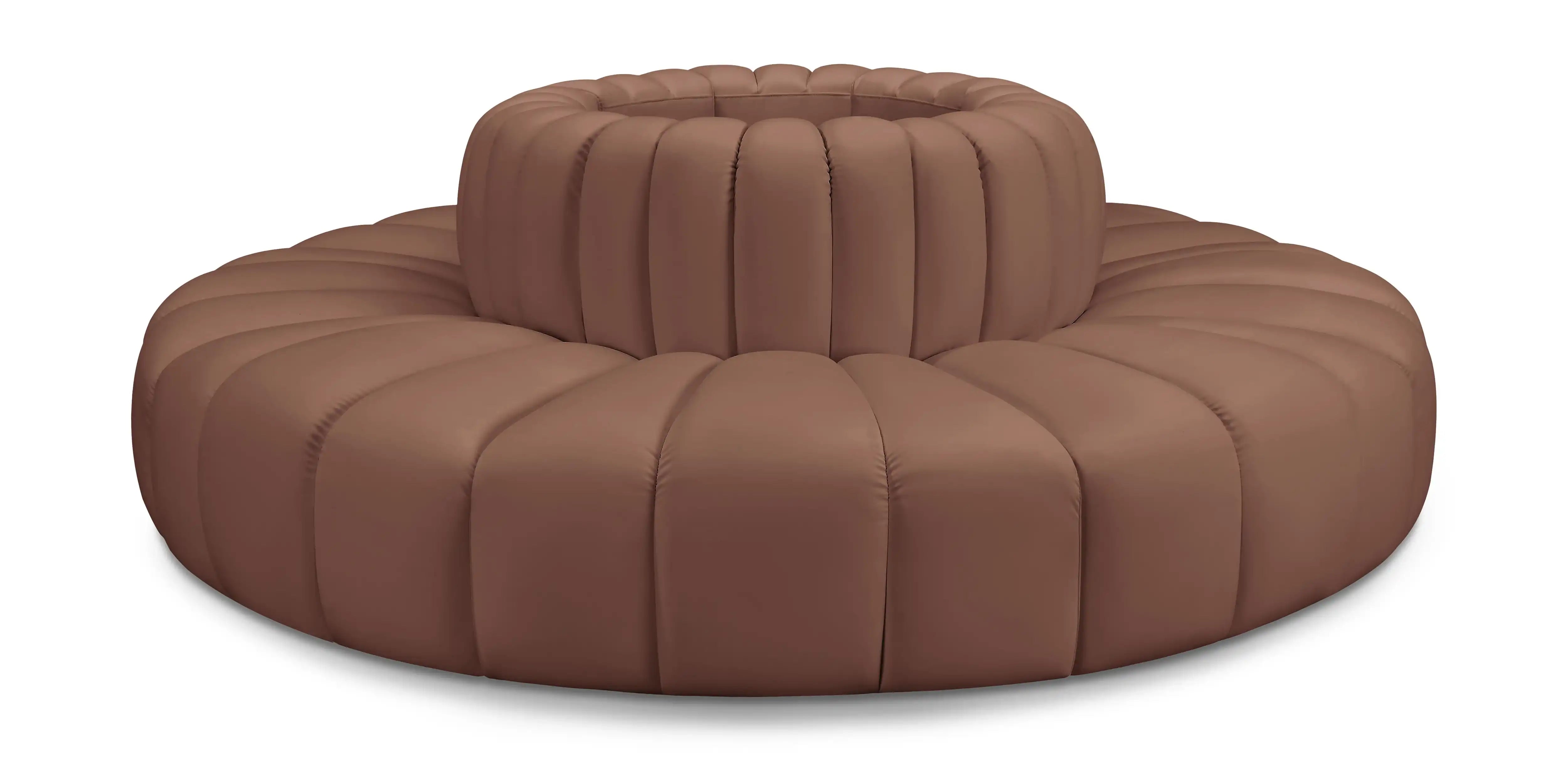 Arc - Faux Leather 8 Piece Round Modular Sofa - Best Buy Furniture
