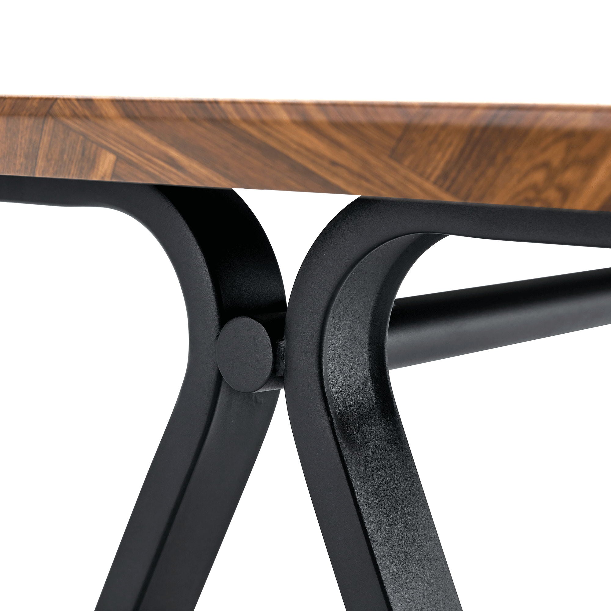 Herringbone Pattern Dining Table A Perfect Match For Modern Minimalist And Industrial Home Styles - Walnut - Best Buy Furniture