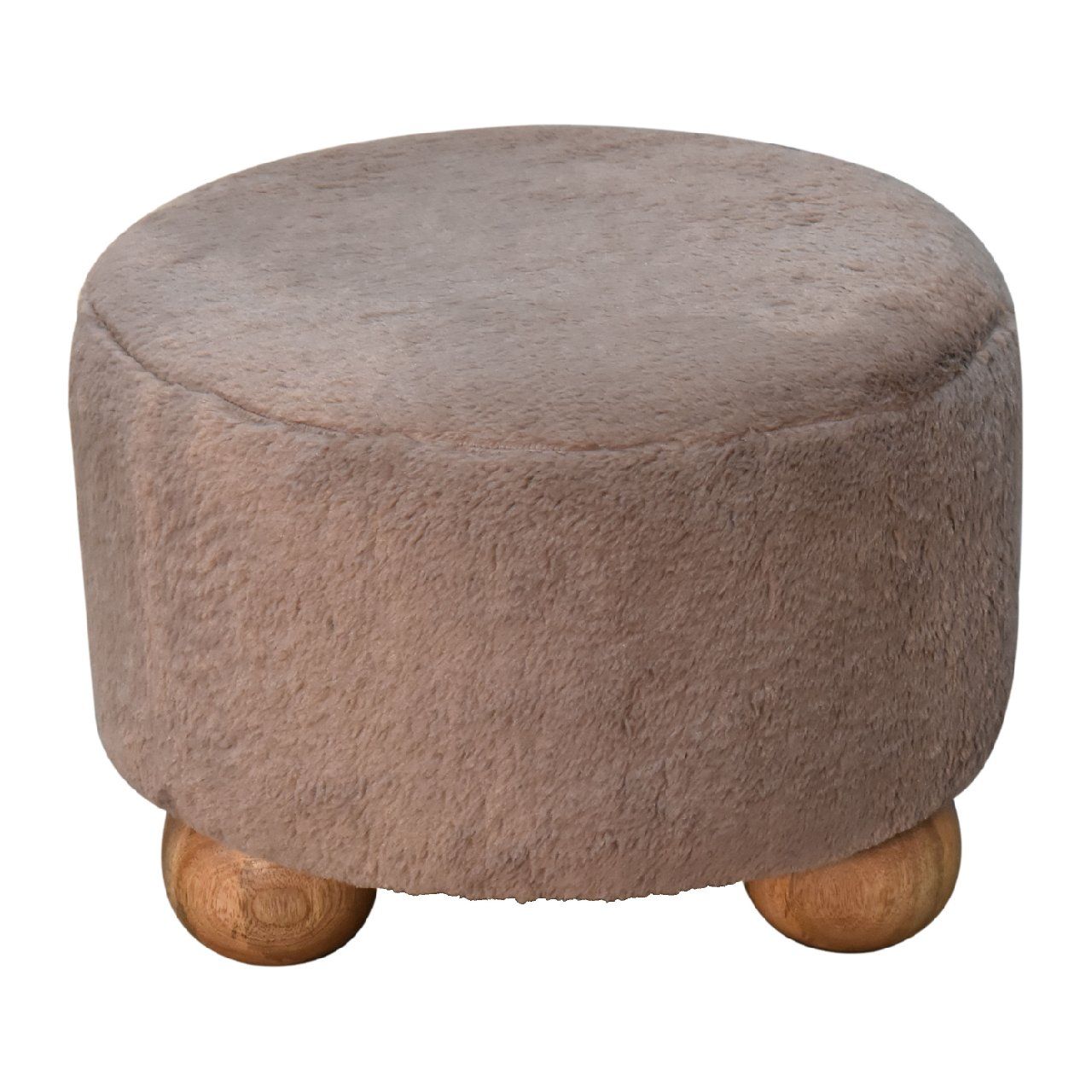 Round Ball Footstool - Mocha - Best Buy Furniture