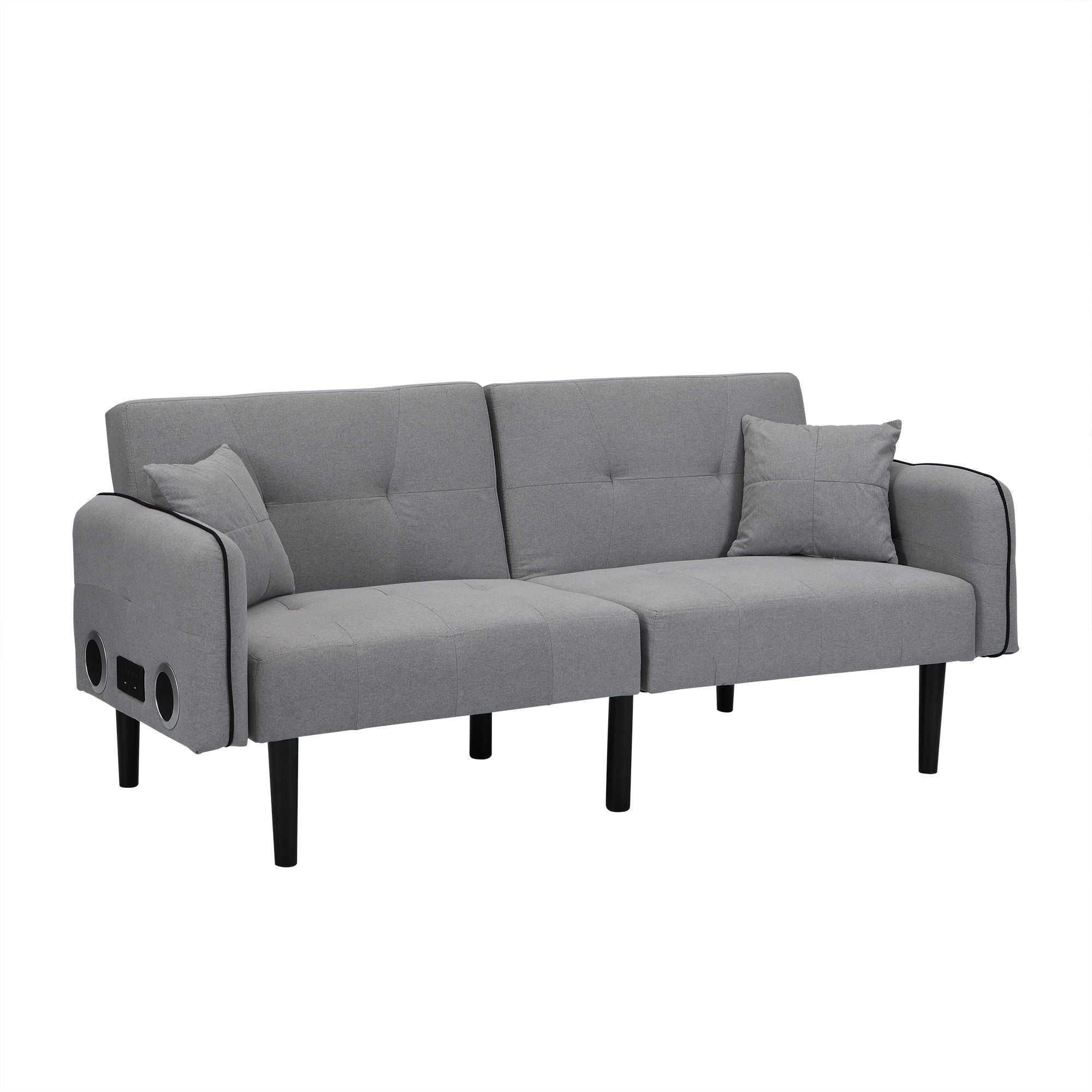 Modern Folding Ottoman Sofa Bed With Stereo System - Gray - Best Buy Furniture