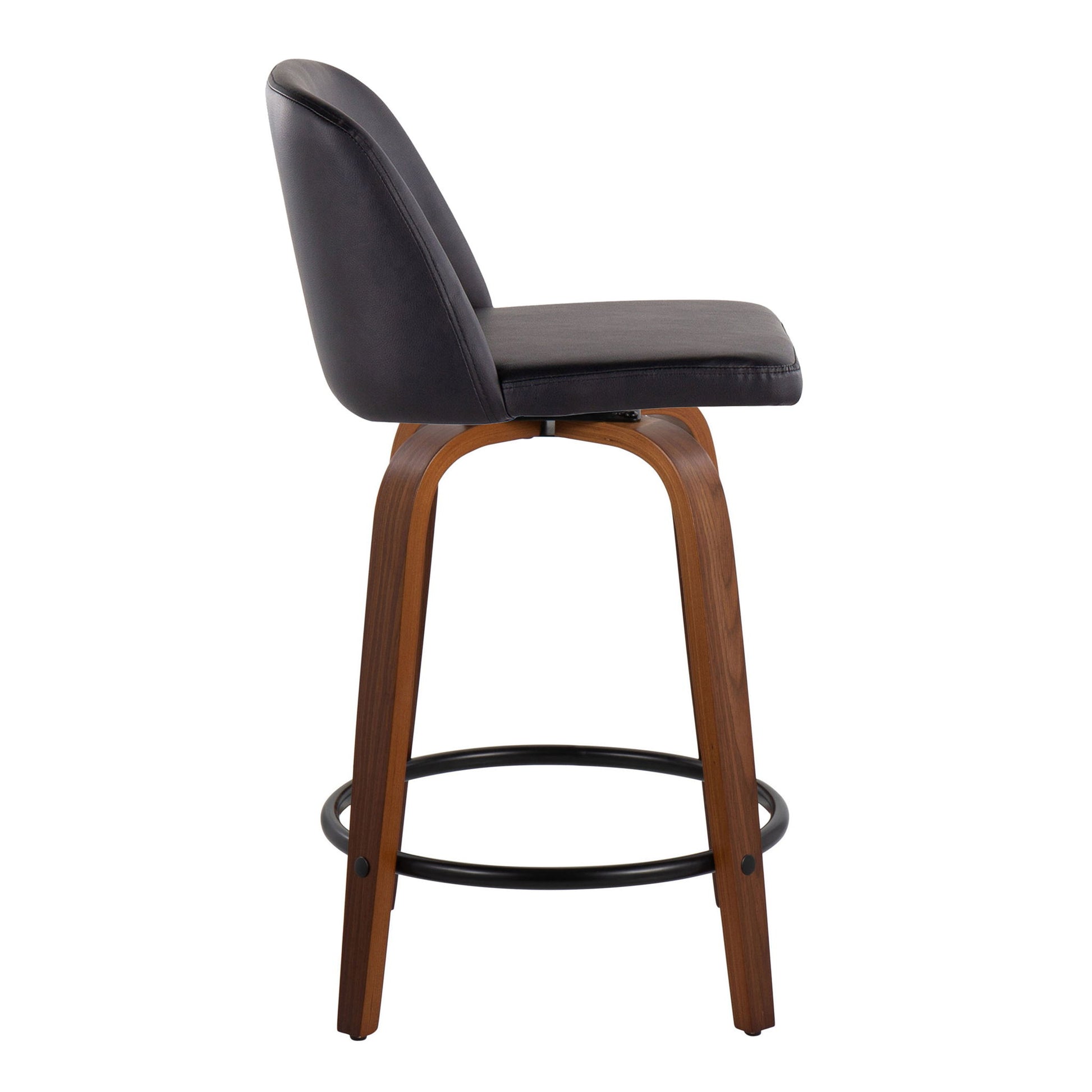 Toriano - Mid Century Modern, Fixed Height Counter Stool & Swivel And Round Footrest (Set of 2) - Best Buy Furniture