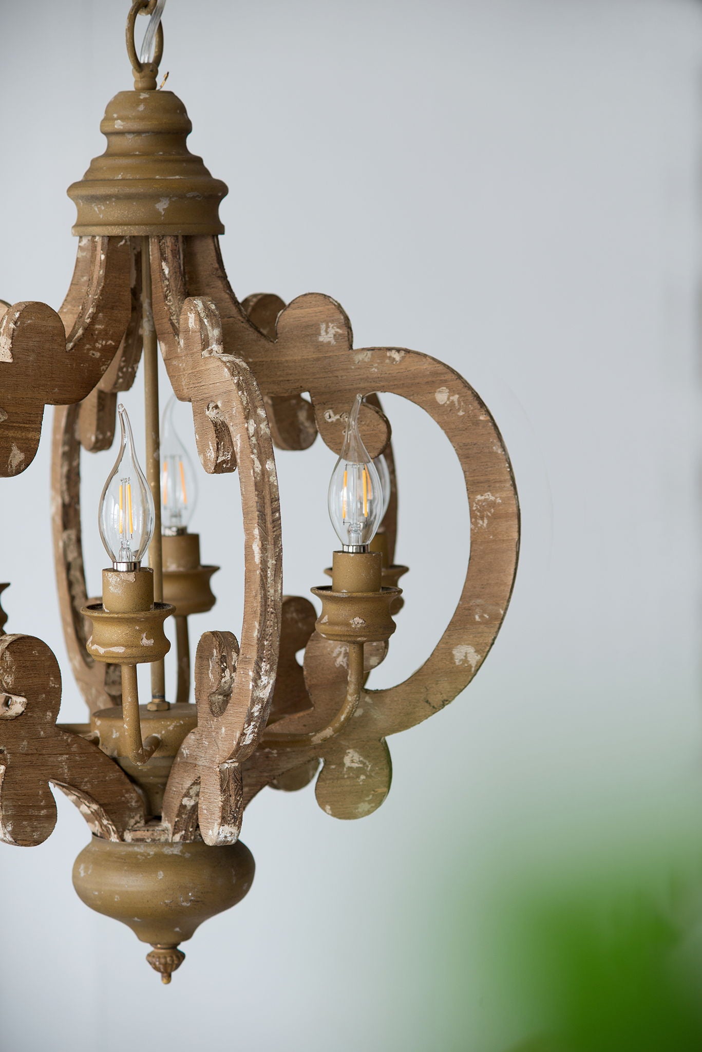 Farmhouse Chandelier, 6 Light Wood Chandelier Pendant Light Fixture With Adjustable Chain For Dining Room Living Room Entryway, Bulb Not Included - Best Buy Furniture