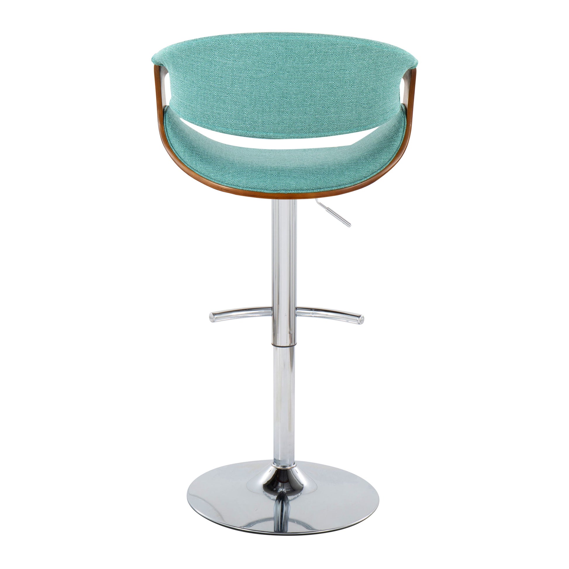 Curvo - Mid Century Modern Adjustable Barstool With Swivel With Rounded T Footrest (Set of 2) - Best Buy Furniture