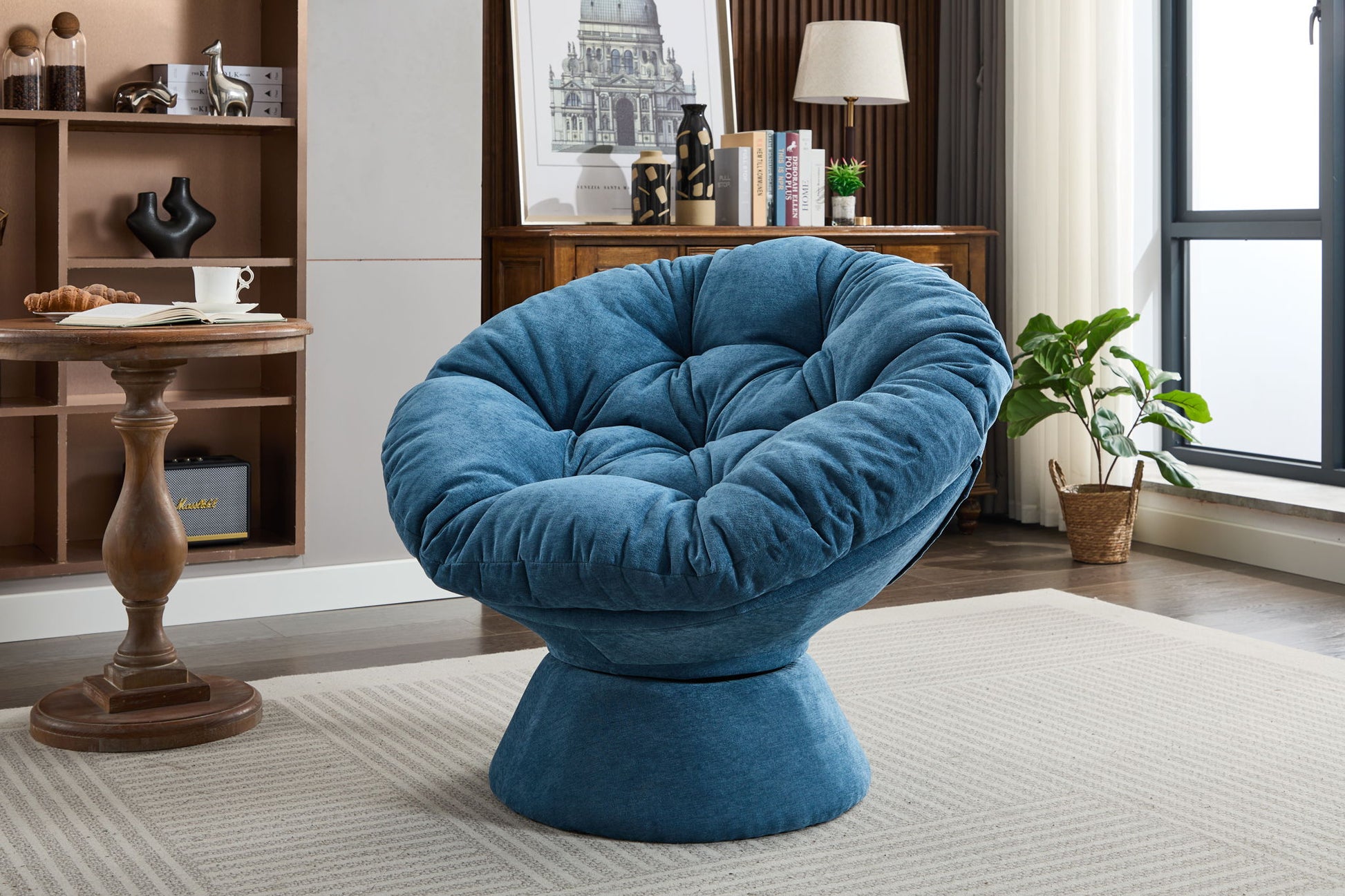 Oversized Swivel Accent Chair, 360 Swivel Barrel Chair, Papasan Chair For Living Room Bedroom - Best Buy Furniture