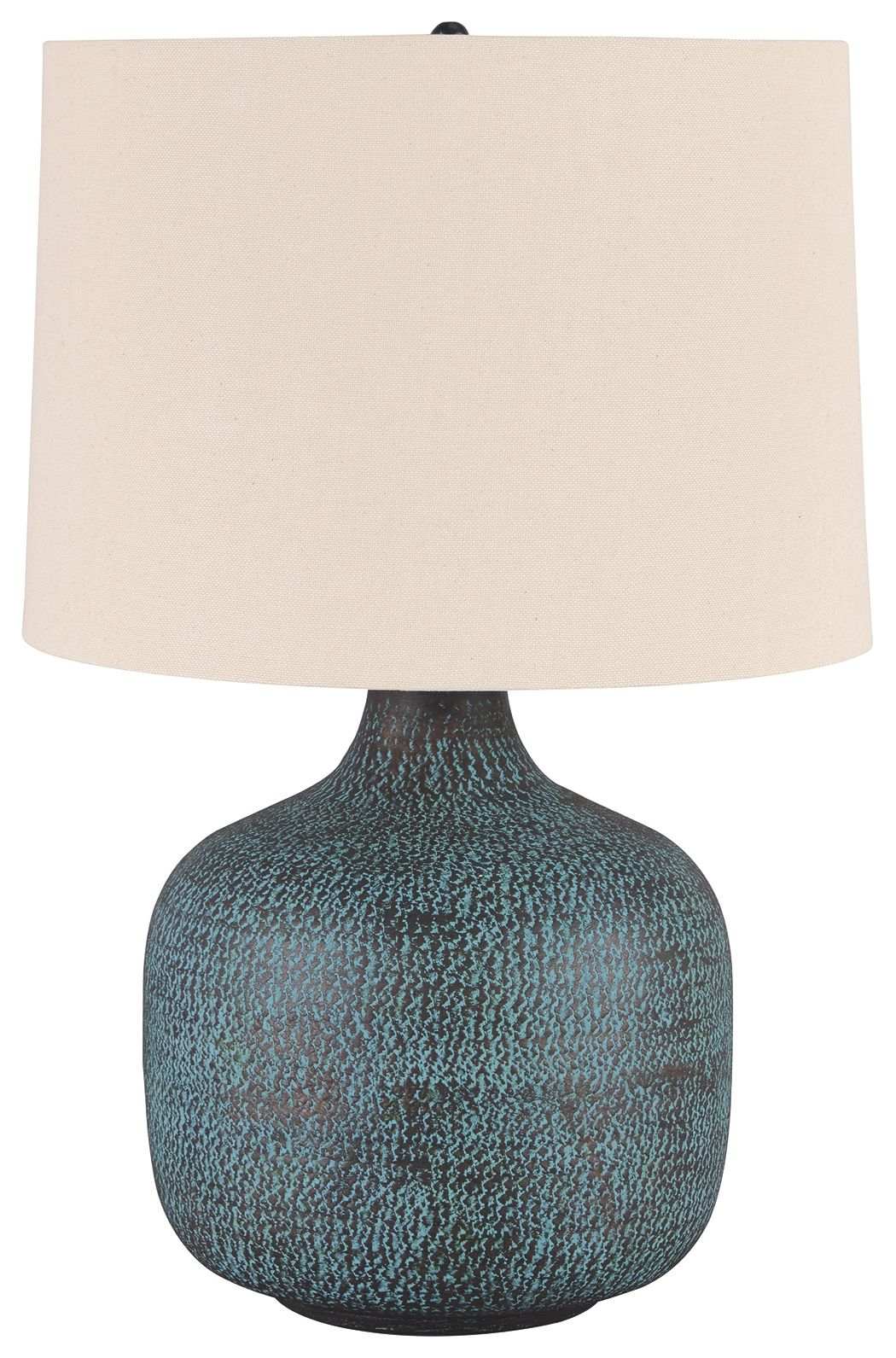 Malthace - Metal Table Lamp - Patina - Best Buy Furniture