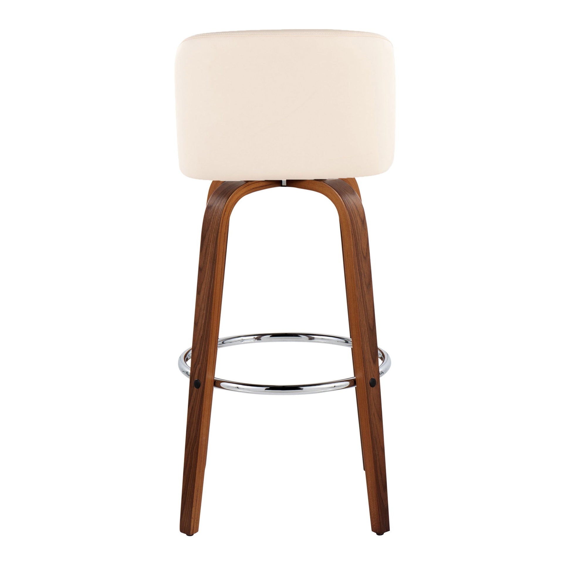 Toriano - Mid Century Modern Fixed Height, Barstool With Swivel With Round Footrest (Set of 2) - Best Buy Furniture