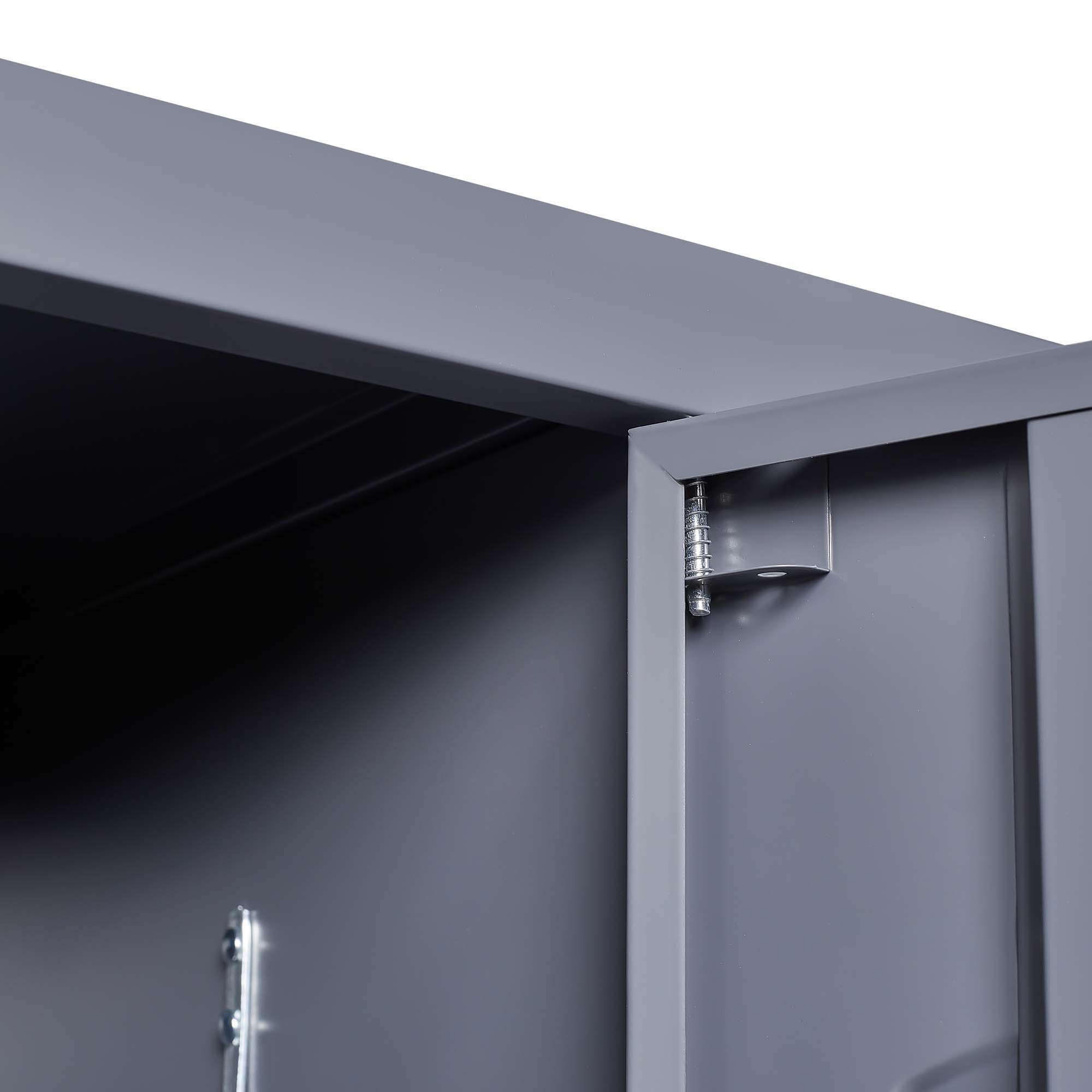 3 Door Lockers With Lock For Home, Gym, Office, School, And Garage - Gray - Best Buy Furniture