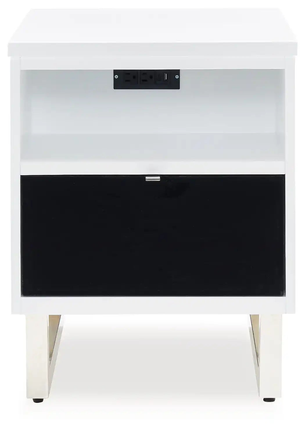 Gardoni - Chair Side End Table - White / Black - Best Buy Furniture