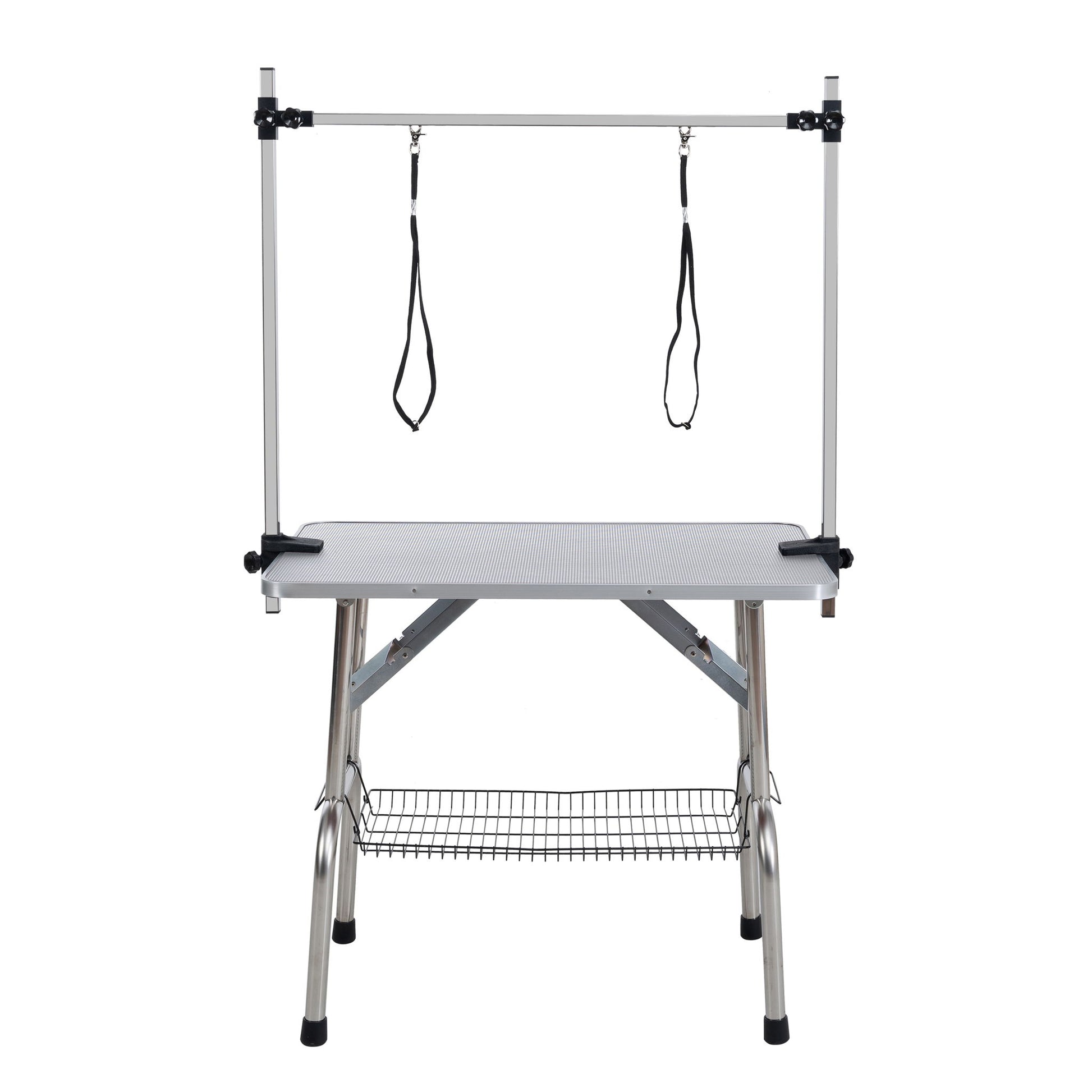 Folding Dog Pet Grooming Table Stainless Steel Frame Rubber Mat On Board With Adjustable Arm And Clamps Pet Dog Cat Grooming Table - Best Buy Furniture