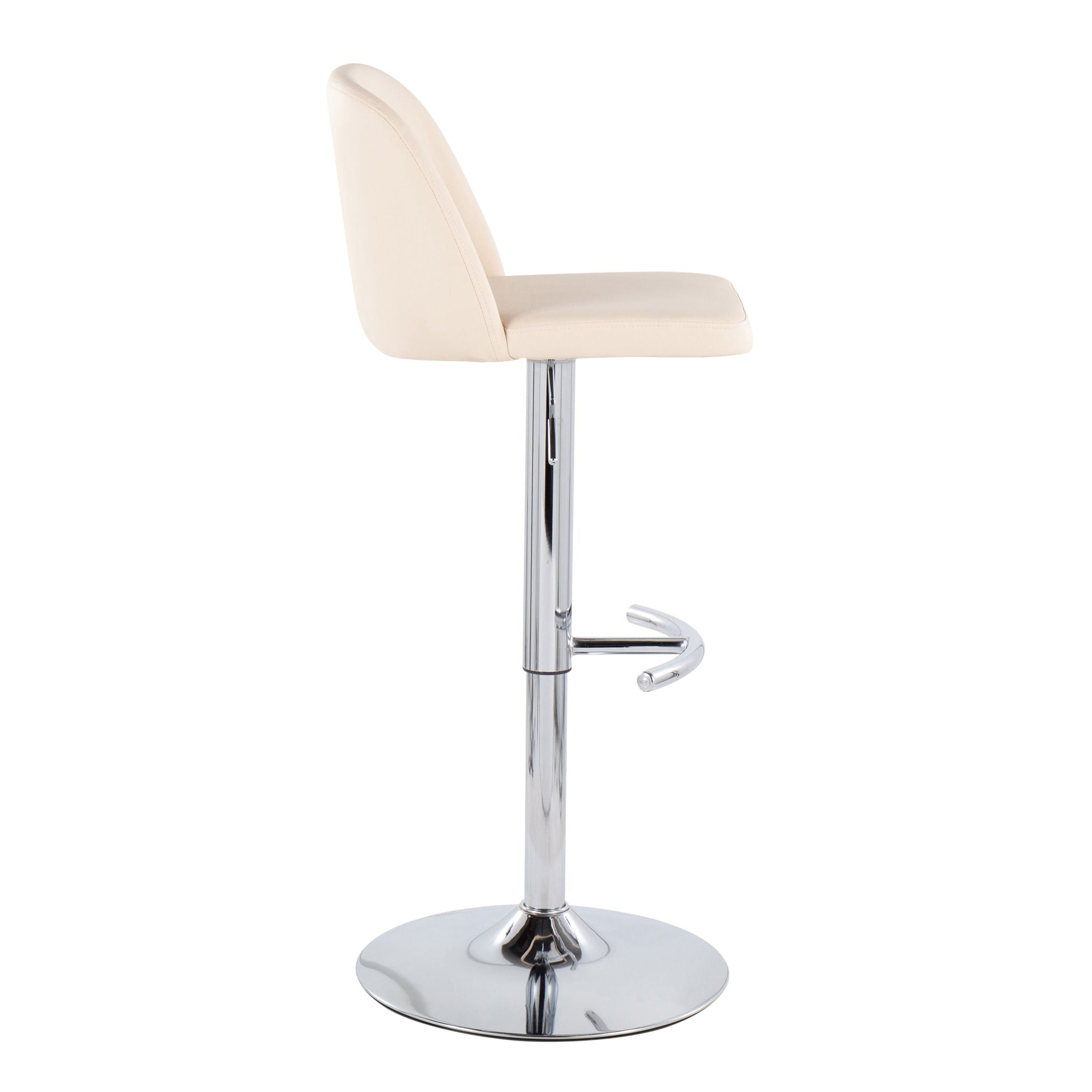 Toriano - Contemporary Adjustable Barstool With Swivel & Rounded T Footrest (Set of 2) - Best Buy Furniture