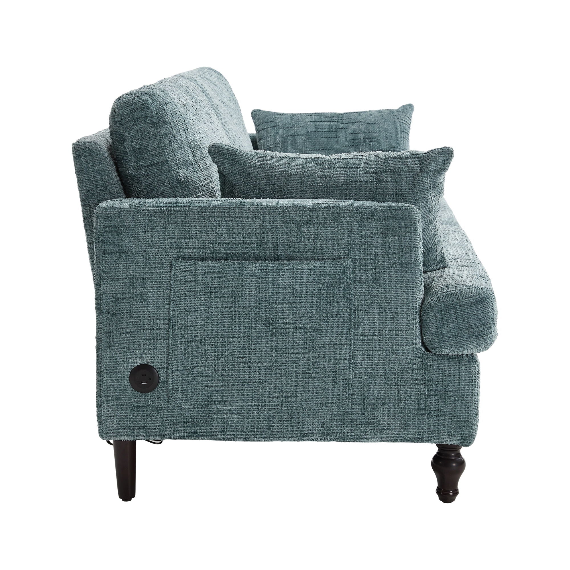 Chenille 2 Seater Sofa With LED Light, USB Charging Port, And Storage Bag - Best Buy Furniture