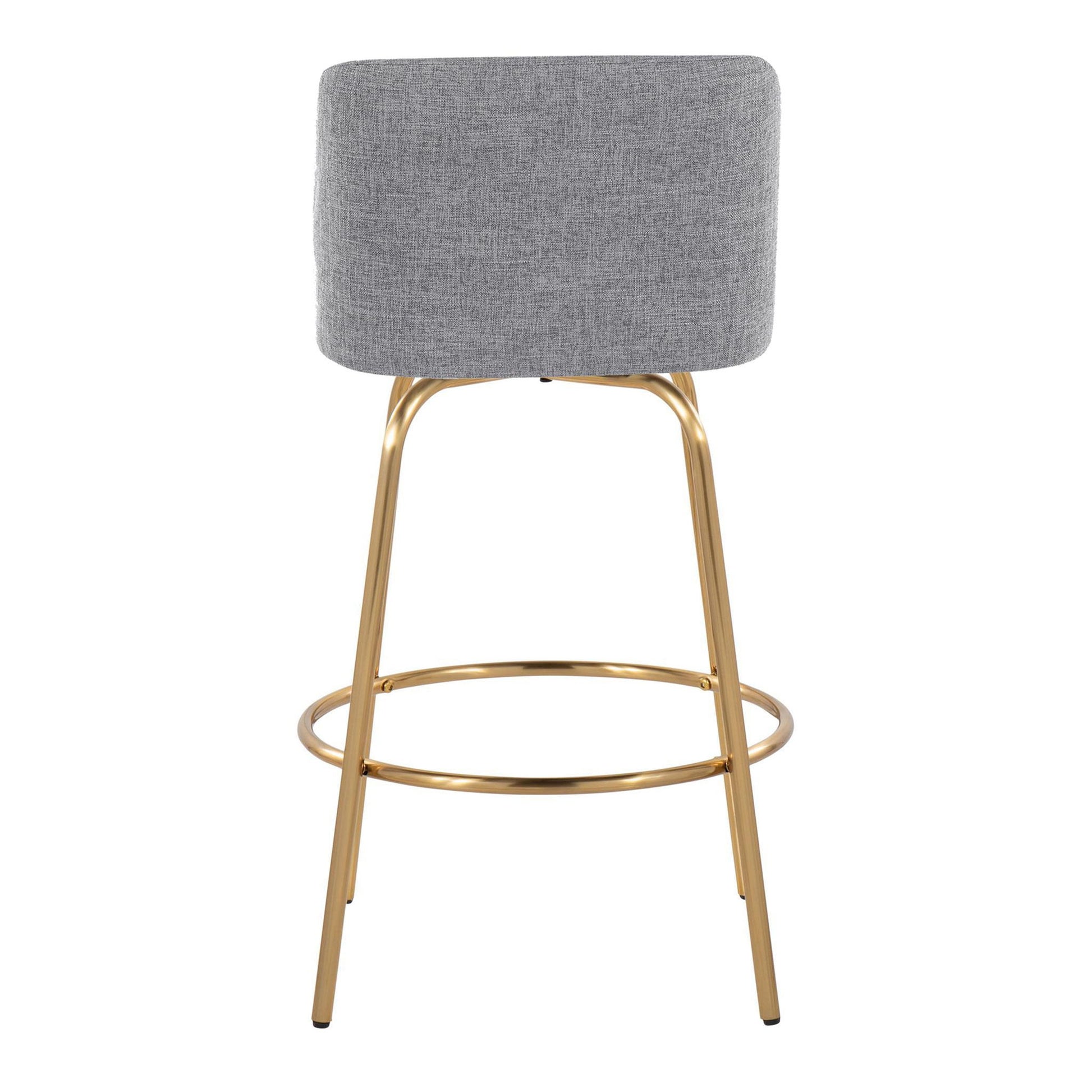 Toriano - Contemporary, Fixed Height Counter Stool With Swivel With Round Footrest (Set of 2) - Best Buy Furniture