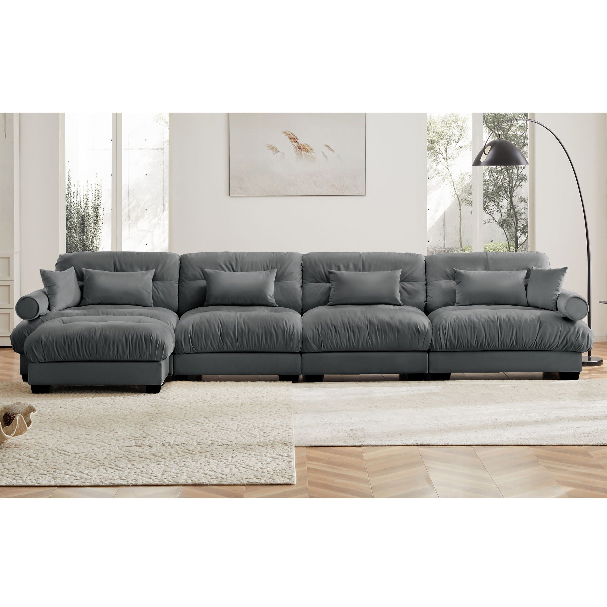 Super Comfort Oversized Modular Sectional Sofa With Movable Ottoman - Best Buy Furniture