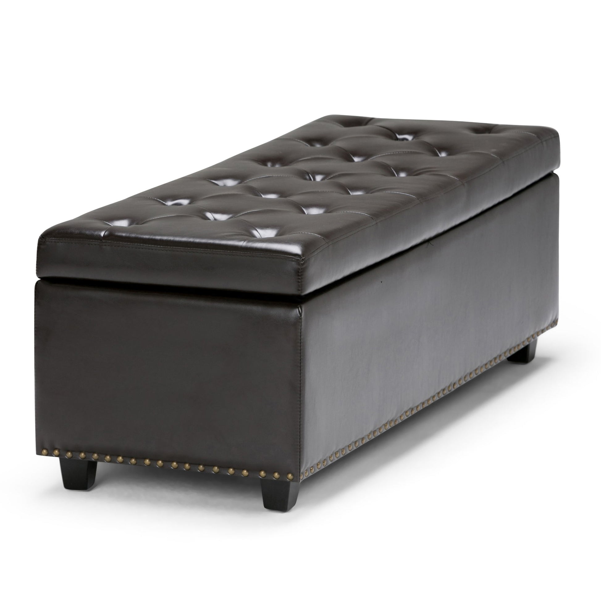 Hamilton - Storage Ottoman - Coffee Brown - Best Buy Furniture