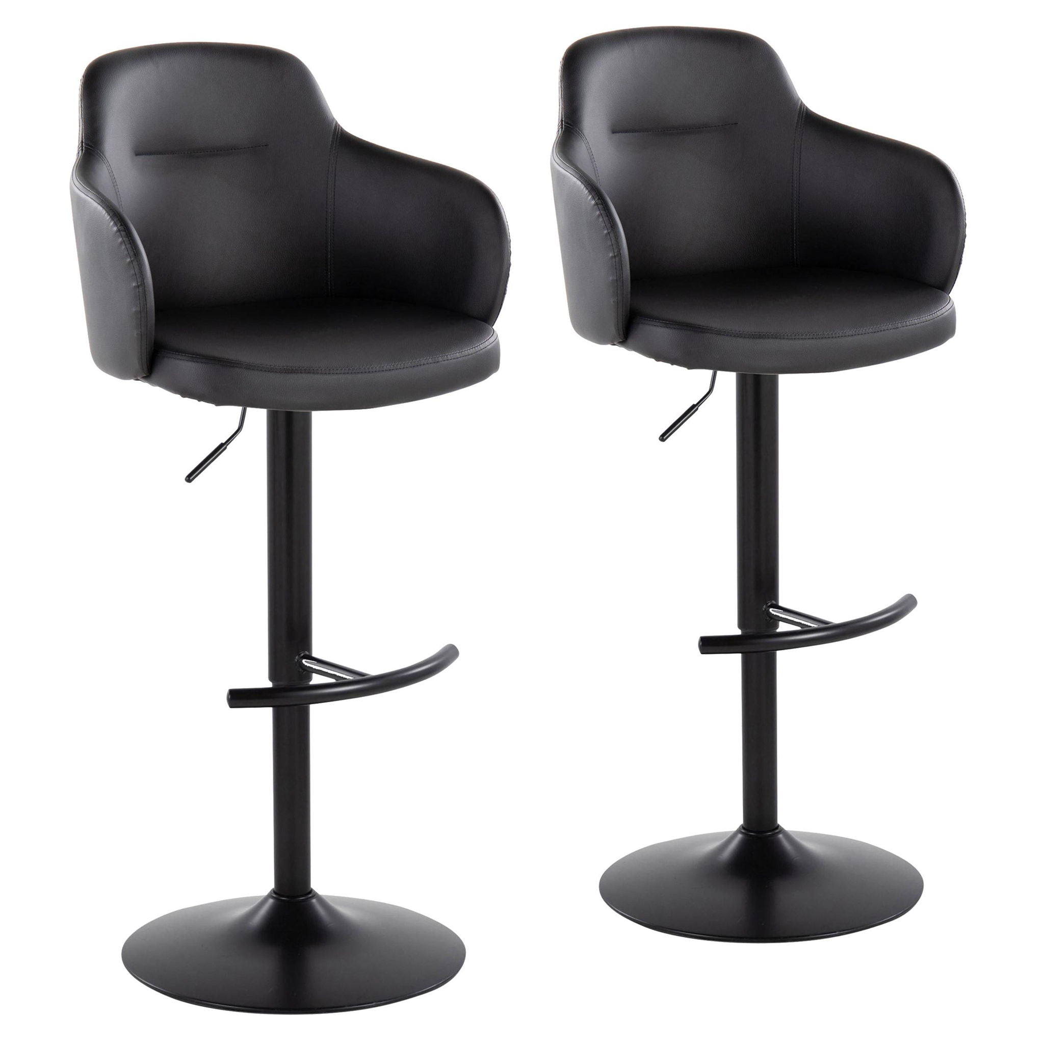 Boyne - Contemporary Adjustable Barstool With Swivel With Rounded T Footrest (Set of 2) - Best Buy Furniture