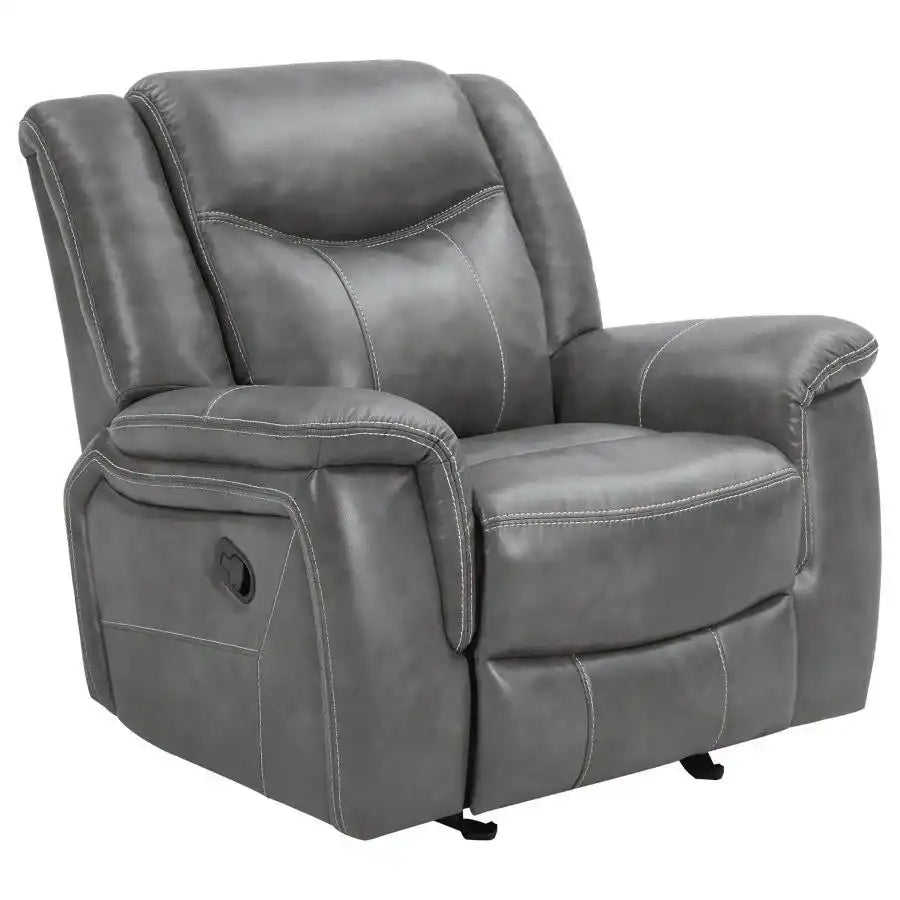 Conrad - Upholstered Padded Arm Glider Recliner - Gray - Best Buy Furniture