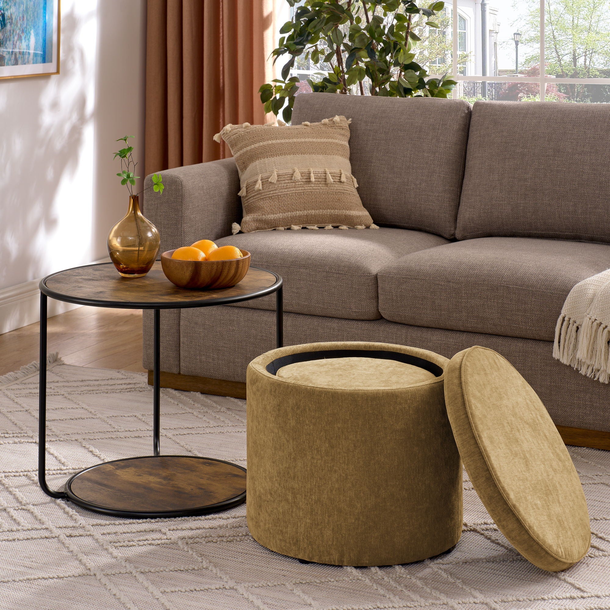 Multi Functional Ottoman And Table Set With Drum Stool - Best Buy Furniture