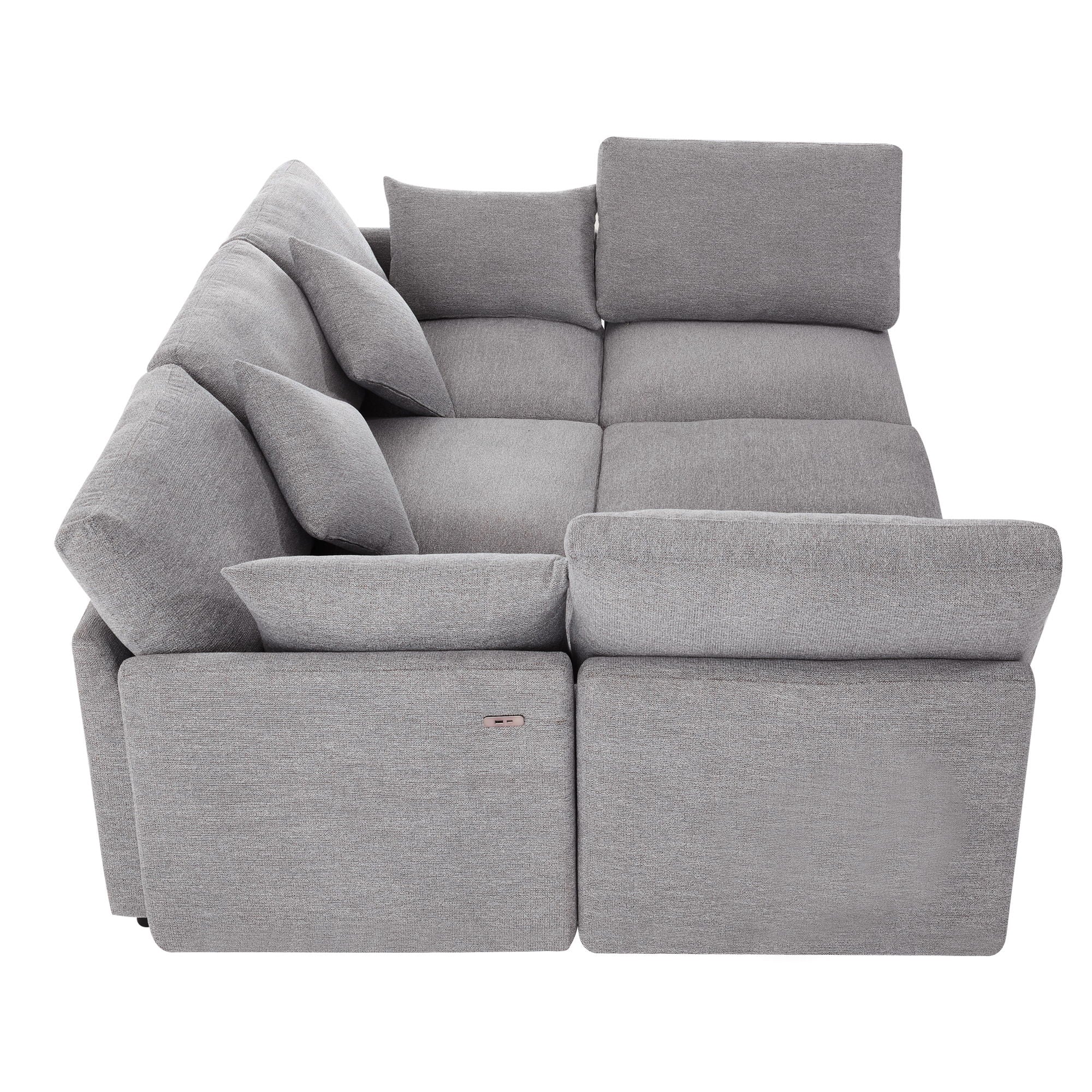Sectional Sofa Modular Sofa U - Shaped Sofa Couch Sofa Bed L - Shaped Sofa With A Movable Ottoman And Two USB Ports For Living Room - Best Buy Furniture