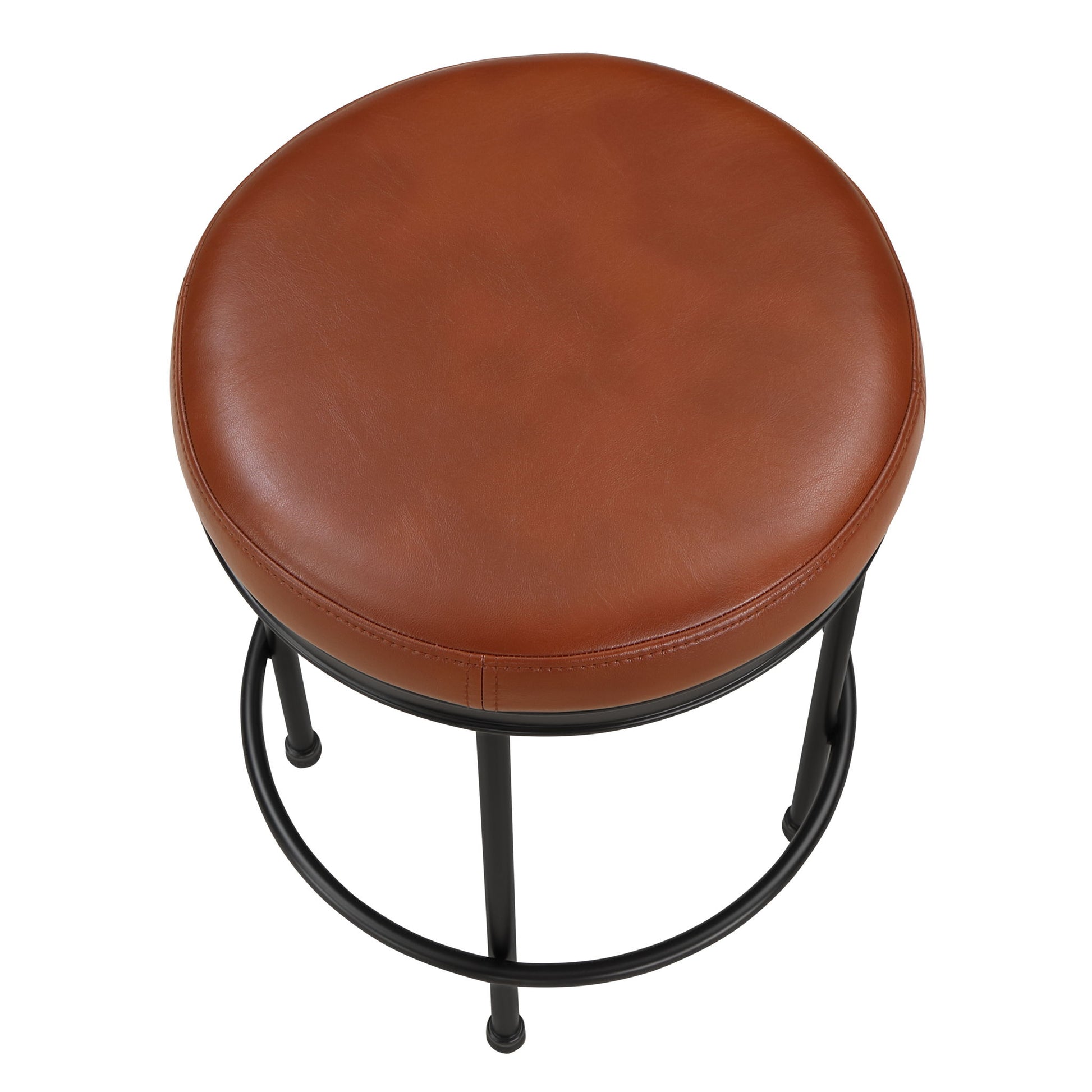Michael - Backless Counter Height Stool With Padded Seat And Powder Coated Frame - Caramel - Best Buy Furniture