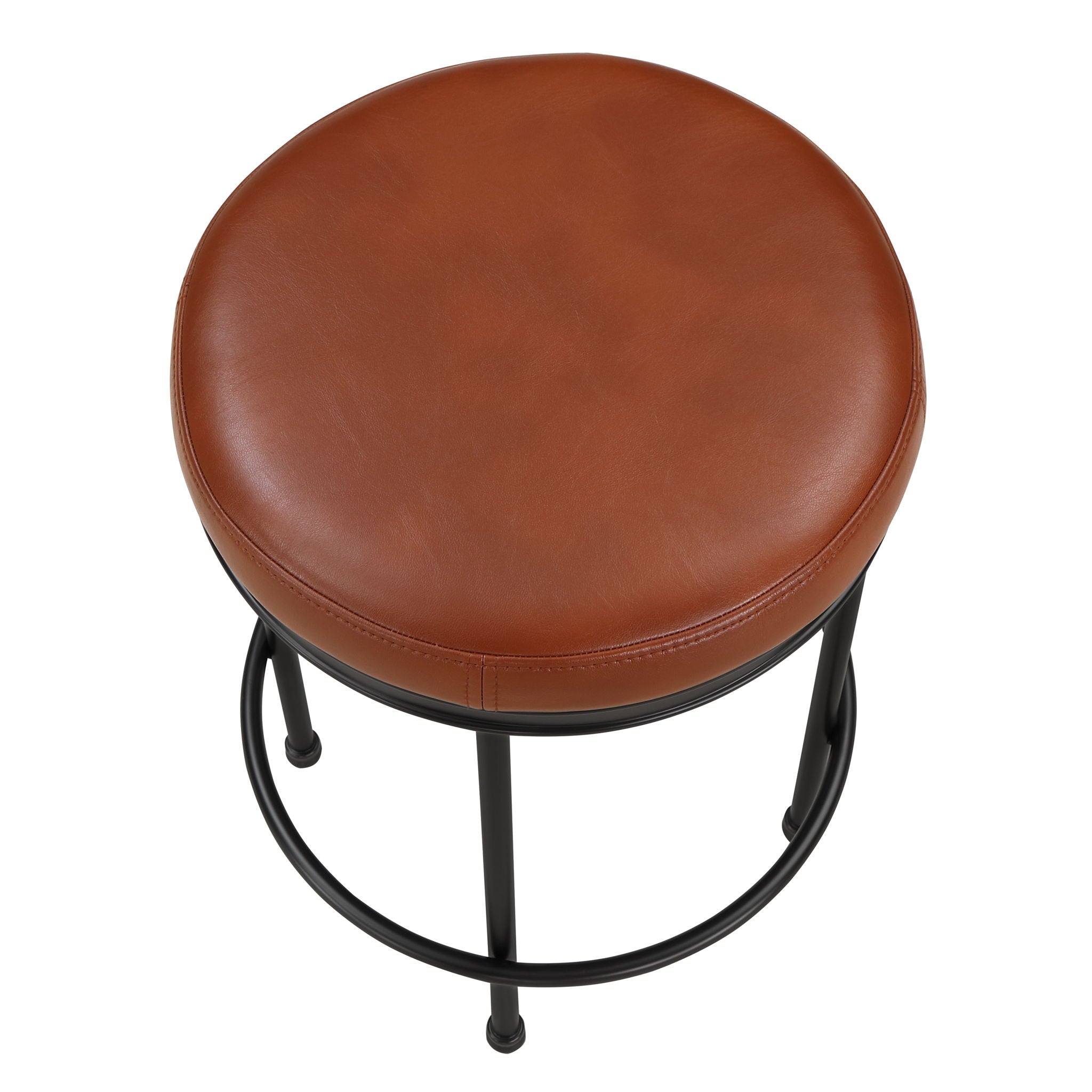 Michael - Backless Counter Height Stool With Padded Seat And Powder Coated Frame - Caramel - Best Buy Furniture