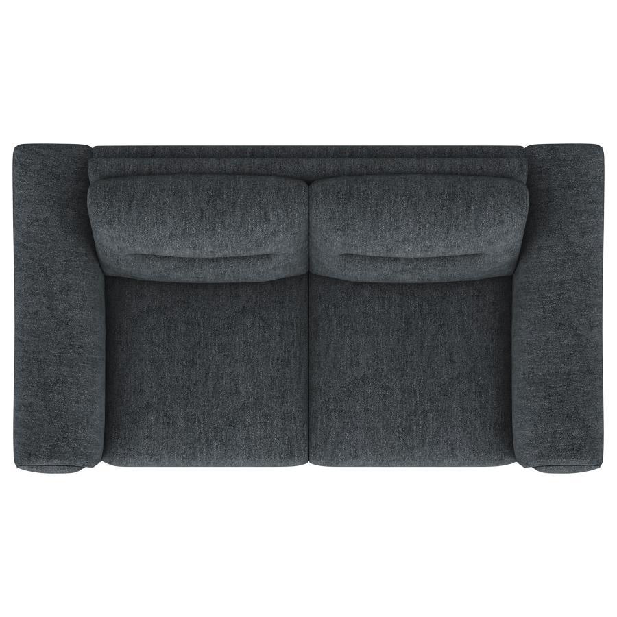 Nolan - Upholstered Sloped Track Arm Loveseat - Charcoal - Best Buy Furniture