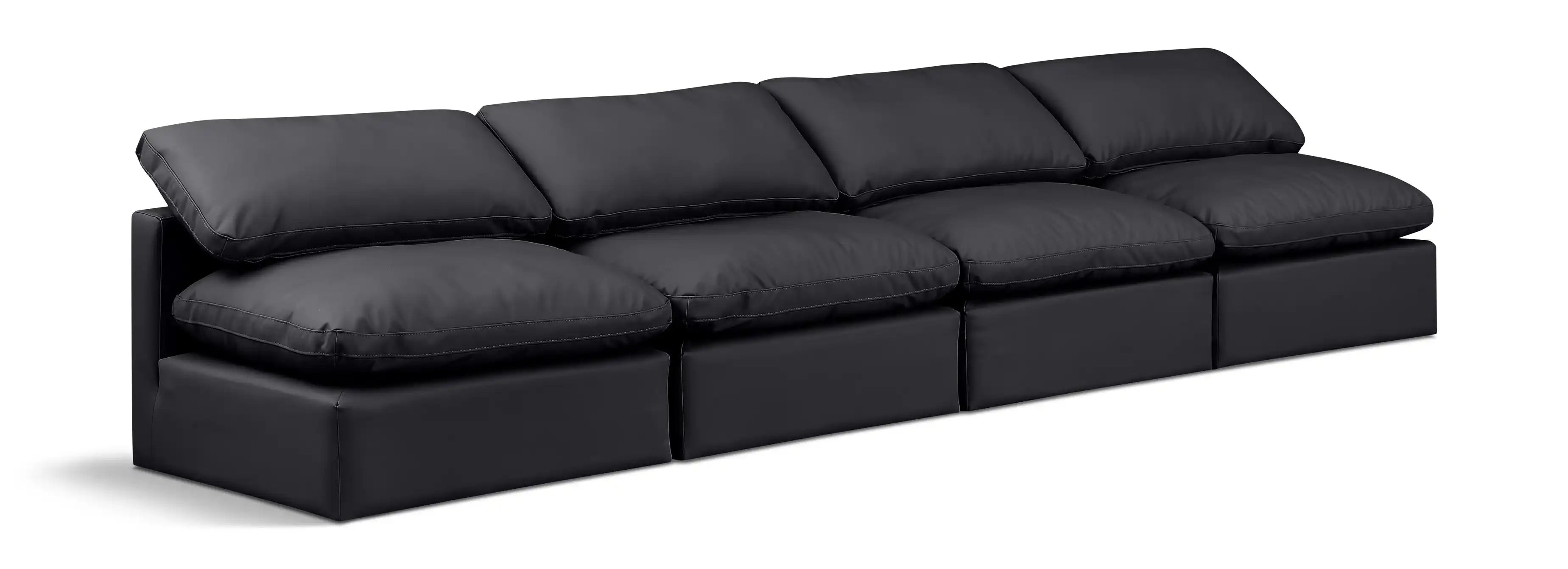 Indulge - Faux Leather 4 Seat Modular Armless Sofa - Best Buy Furniture