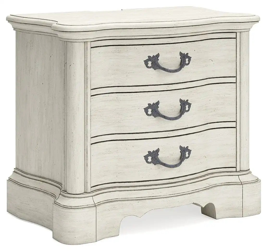 Arlendyne - Three Drawer Night Stand - Antique White - Best Buy Furniture