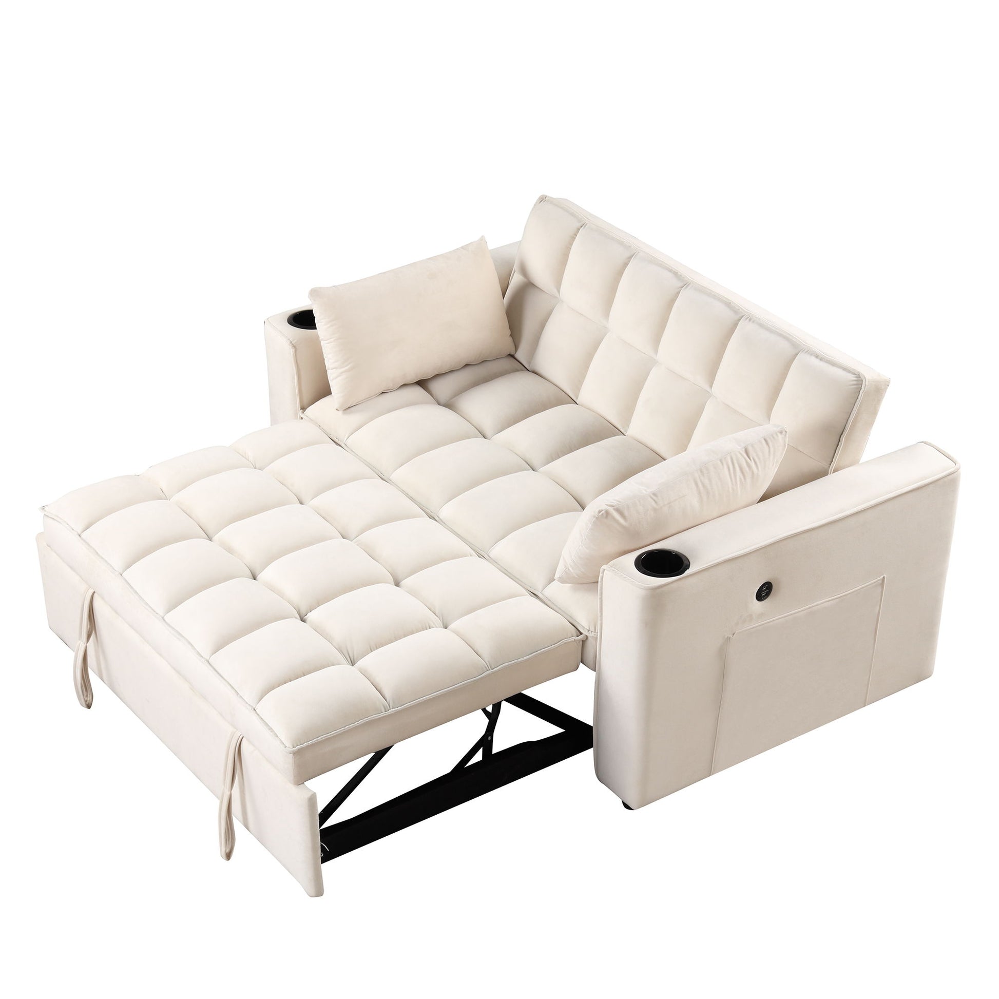 Multi Functional Sofa Bed With Cup Holder And USB Port For Living Room Or Apartments - Best Buy Furniture