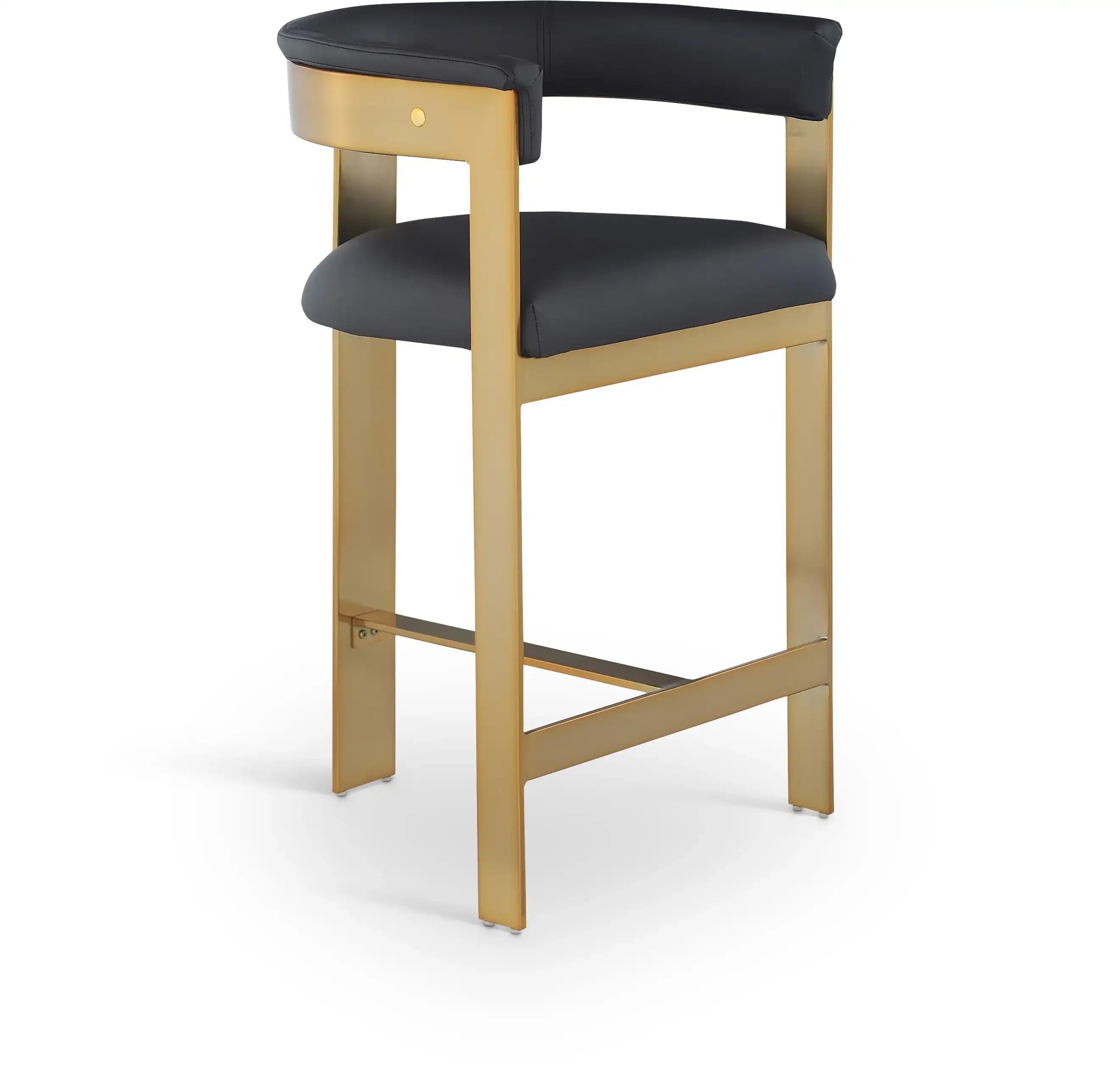 Romeo - Faux Leather Counter Stool With Gold Base (Set of 2) - Best Buy Furniture
