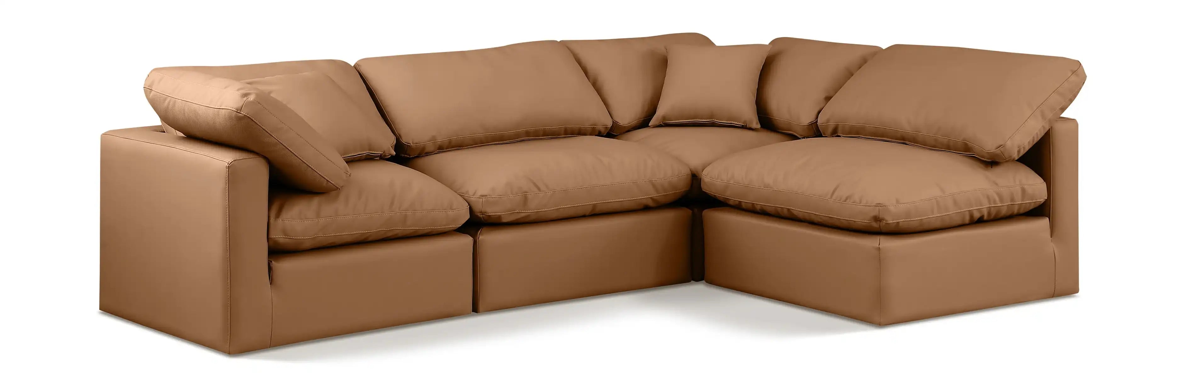 Indulge - Faux Leather 4 Piece Modular Sectional - Best Buy Furniture