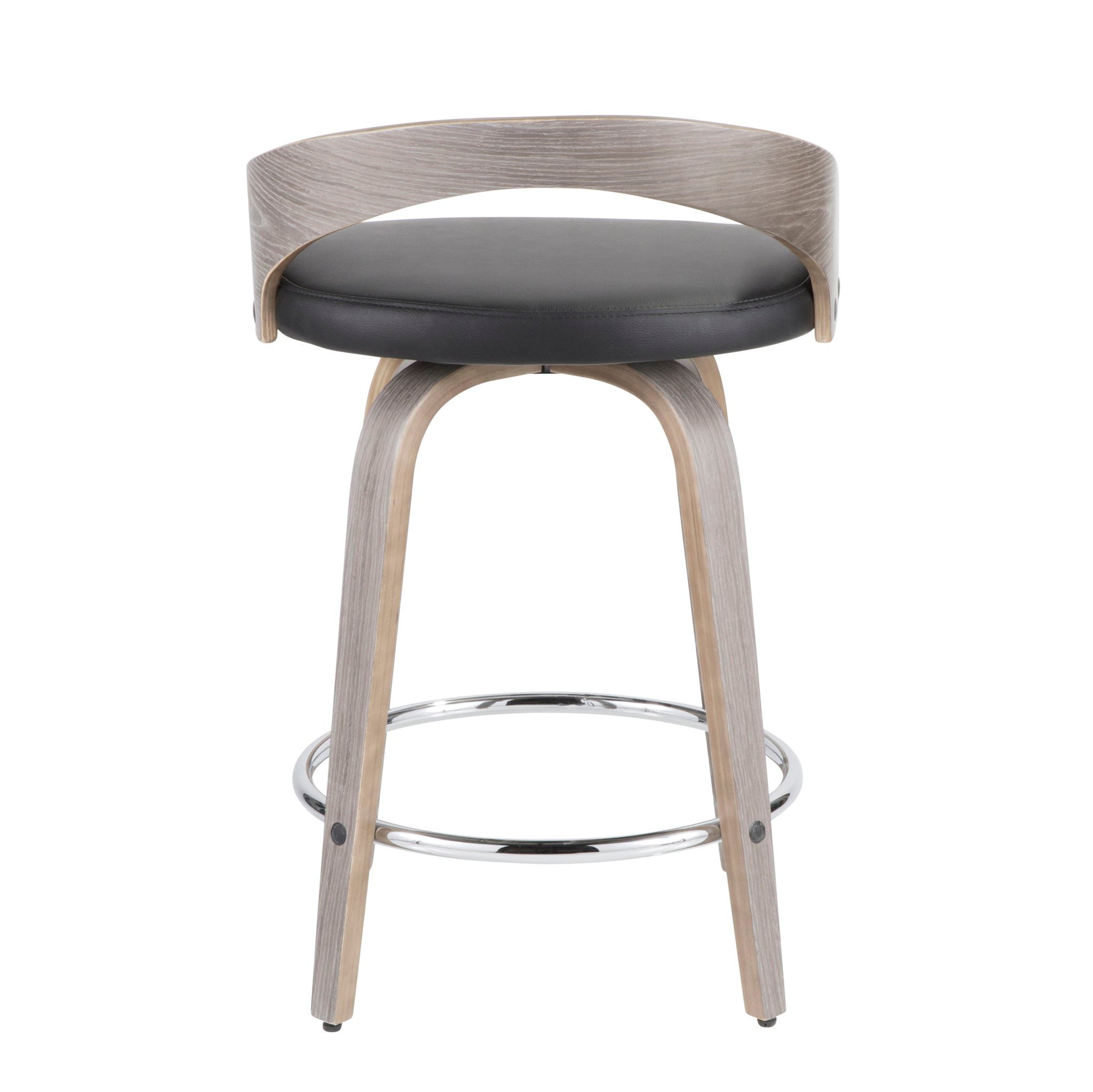 Grotto - Contemporary Fixed Height Counter Stool & Swivel With Round Footrest (Set of 2) - Best Buy Furniture