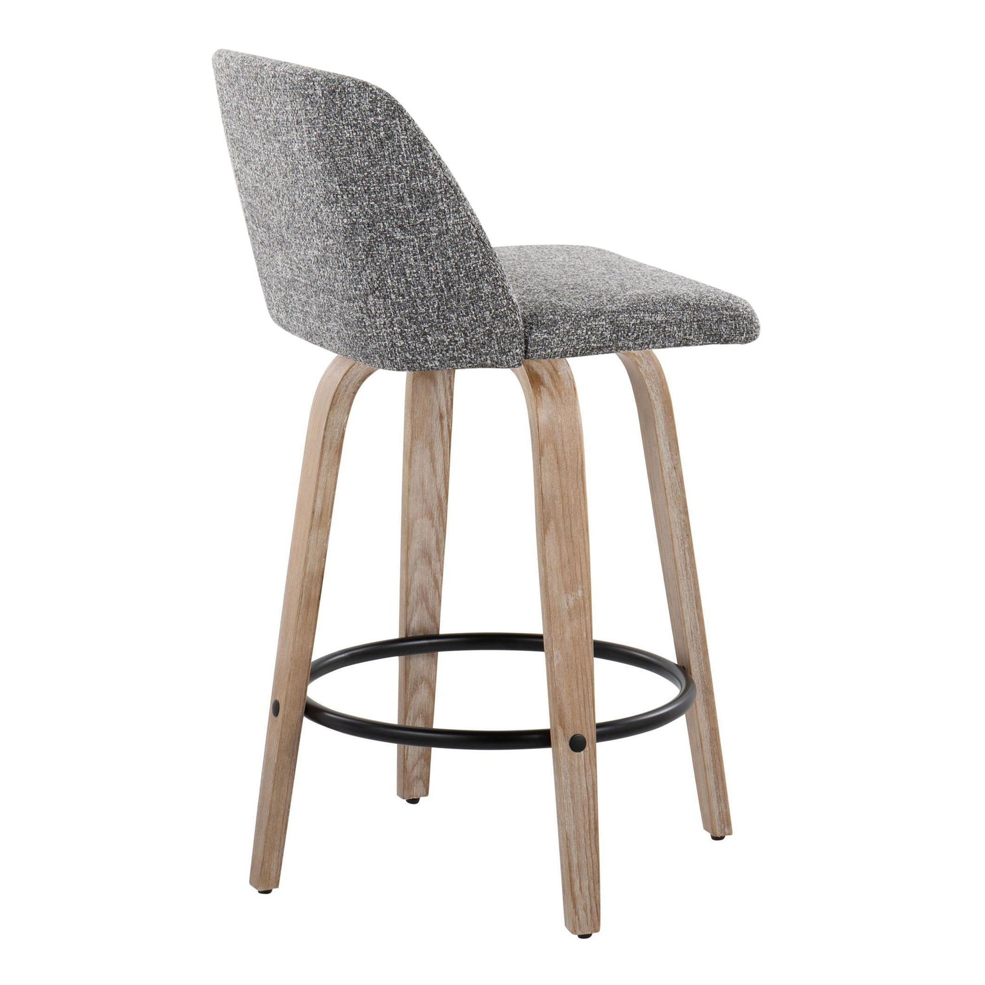 Toriano - Contemporary Fixed-Height Counter Stool & Swivel With Round Footrest (Set of 2) - Best Buy Furniture