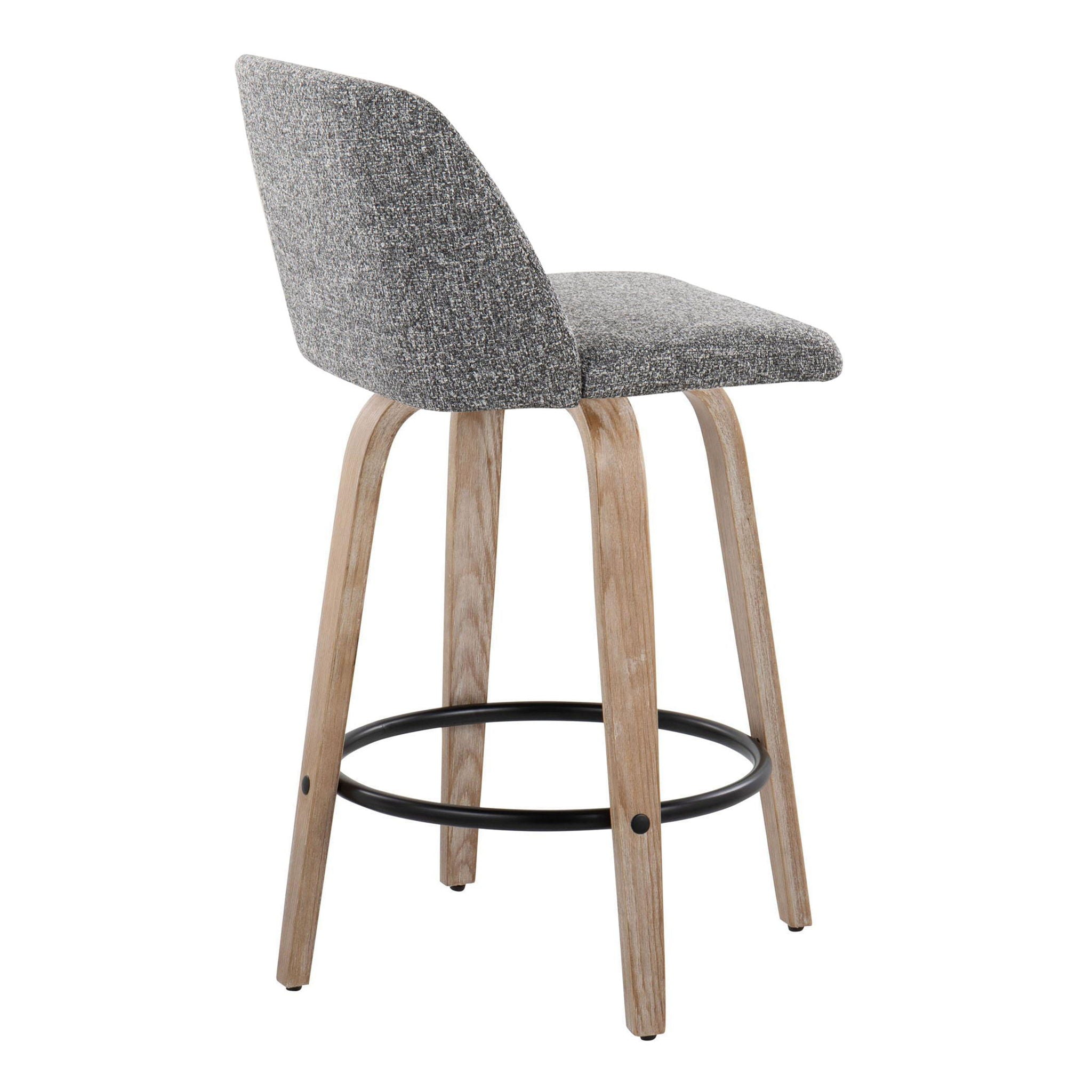 Toriano - Contemporary Fixed-Height Counter Stool & Swivel With Round Footrest (Set of 2) - Best Buy Furniture