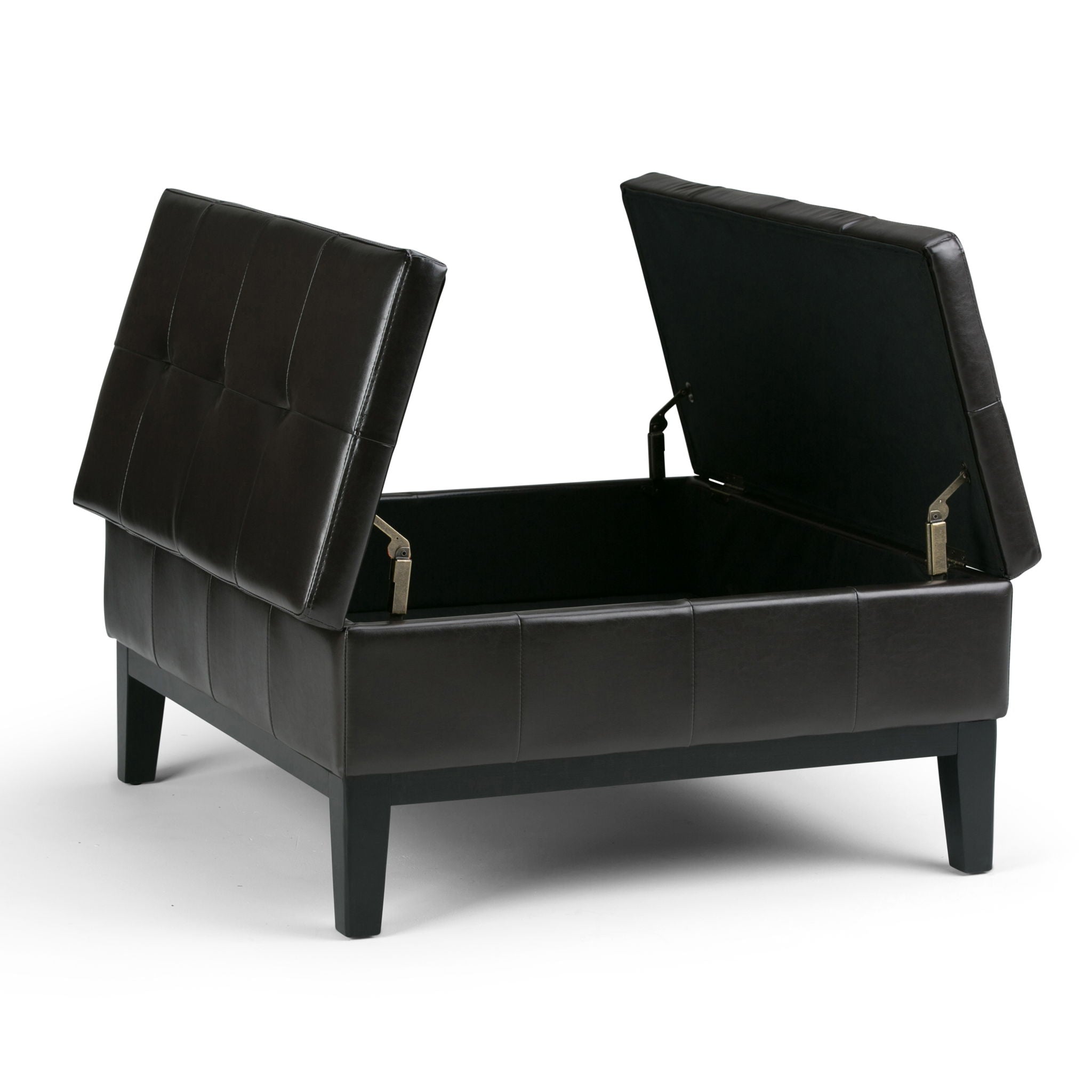 Dover - Square Coffee Table Storage Ottoman - Tanners Brown - Best Buy Furniture