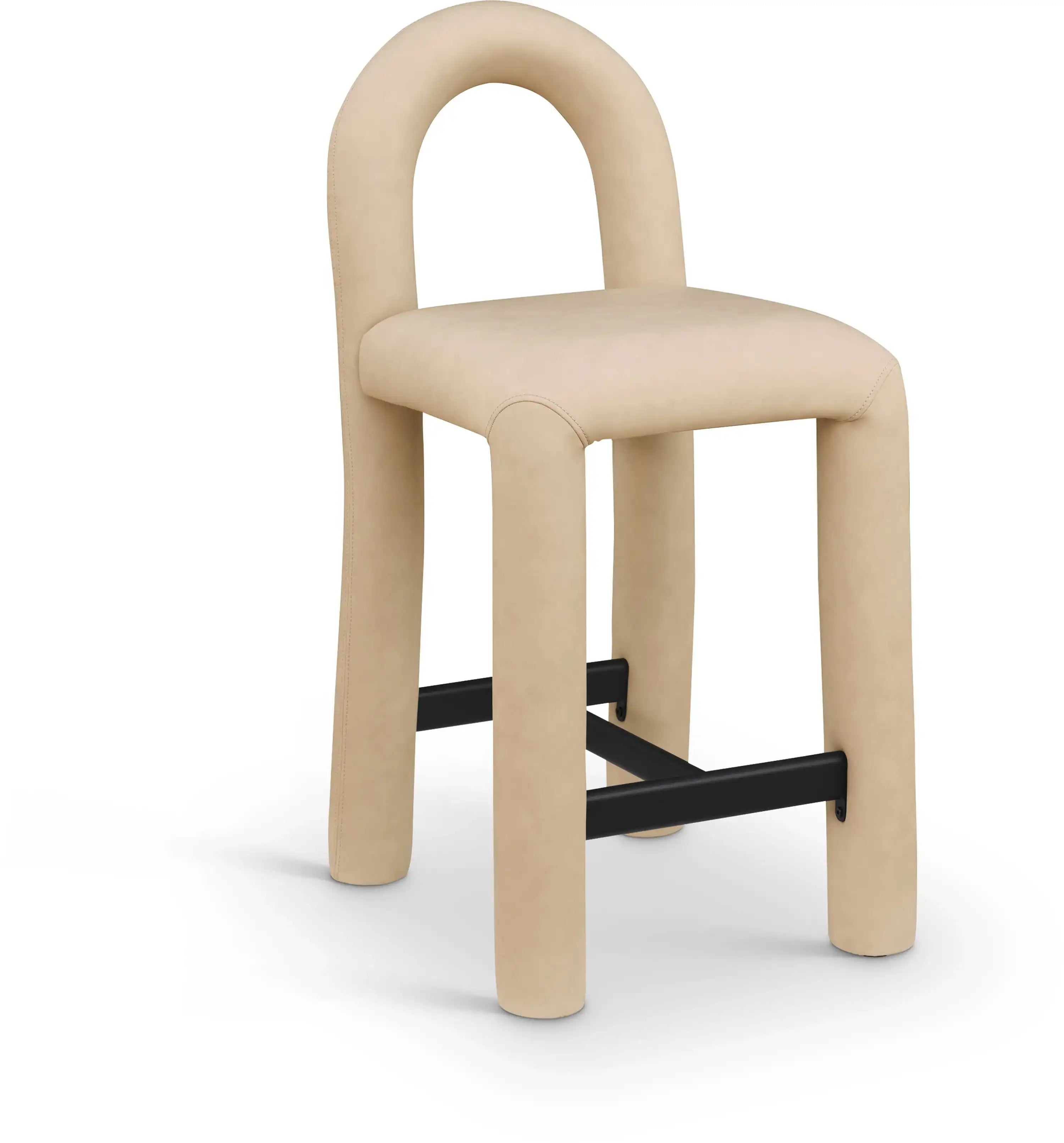 Amari - Vegan Leather and Boucle Fabric Stool - Best Buy Furniture