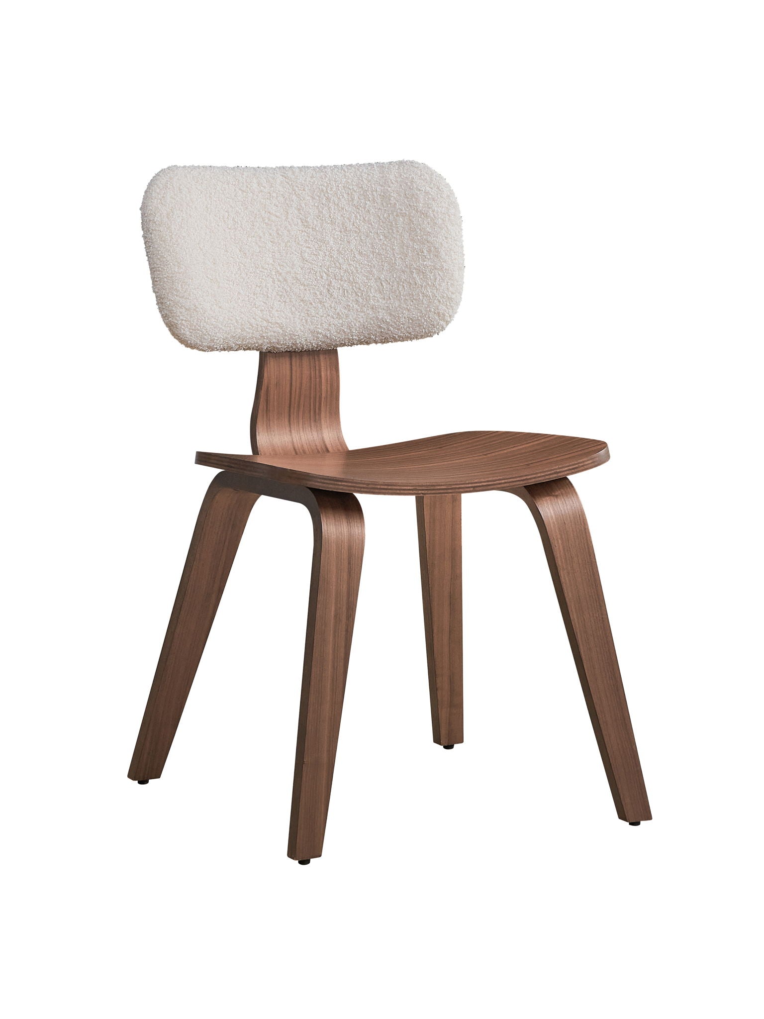Casson - Boucle 7 Walnut Side Chair (Set of 2) - White / Walnut - Best Buy Furniture