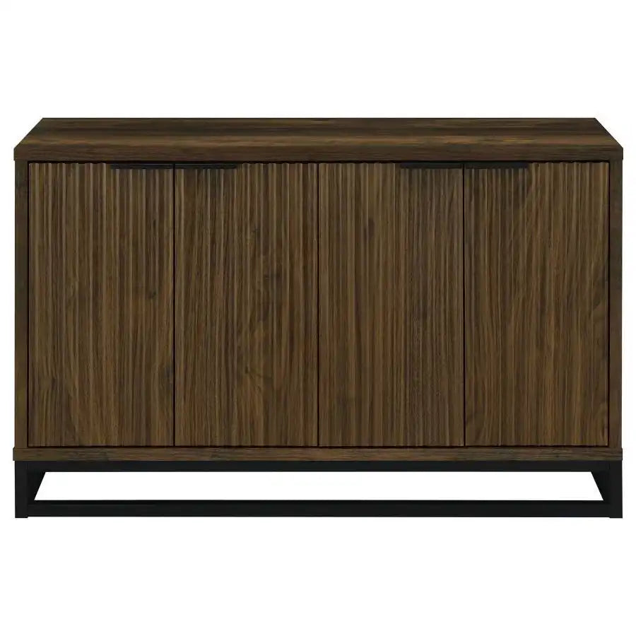 Ryatt - 4 Door Engineered Wood Accent Cabinet - Dark Pine - Best Buy Furniture