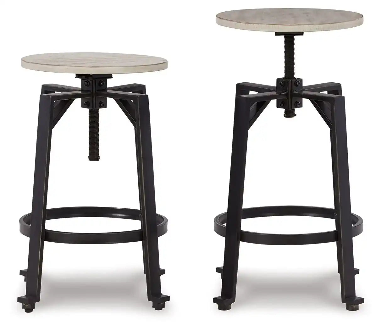 Karisslyn - Swivel Stool (Set of 2) - Whitewash / Black - Best Buy Furniture