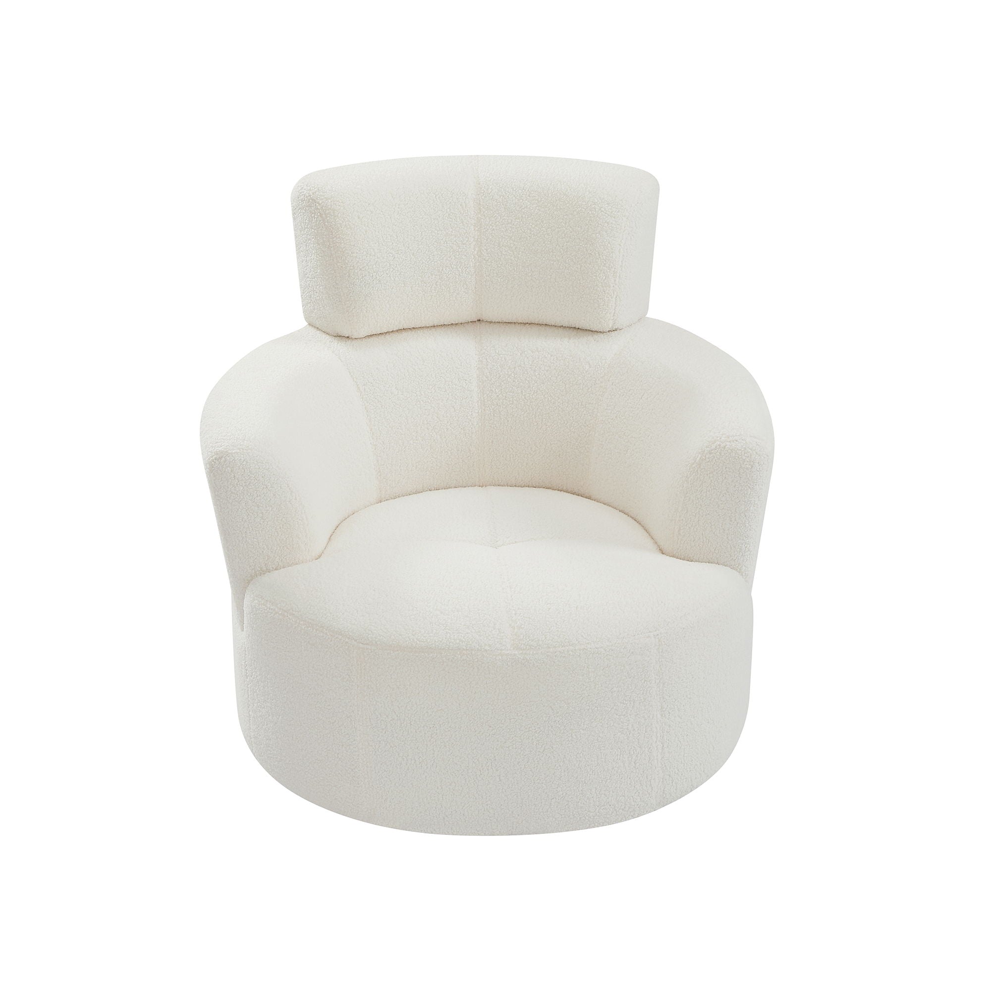 360° Swivel Chair Upholstered Accent Barrel Chair With Adjustable Headrest - Best Buy Furniture