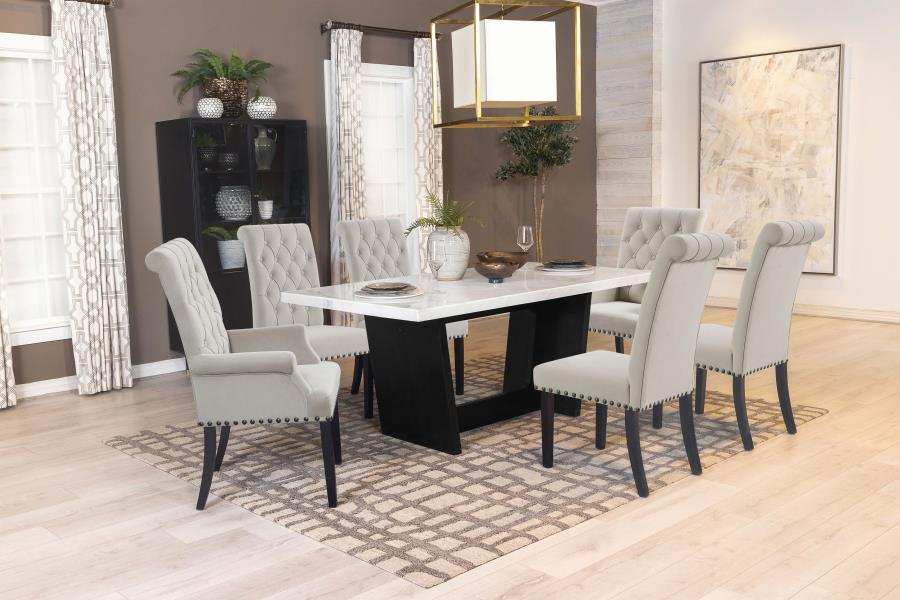 Sherry - Rectangular Marble Top Dining Table Set - Best Buy Furniture