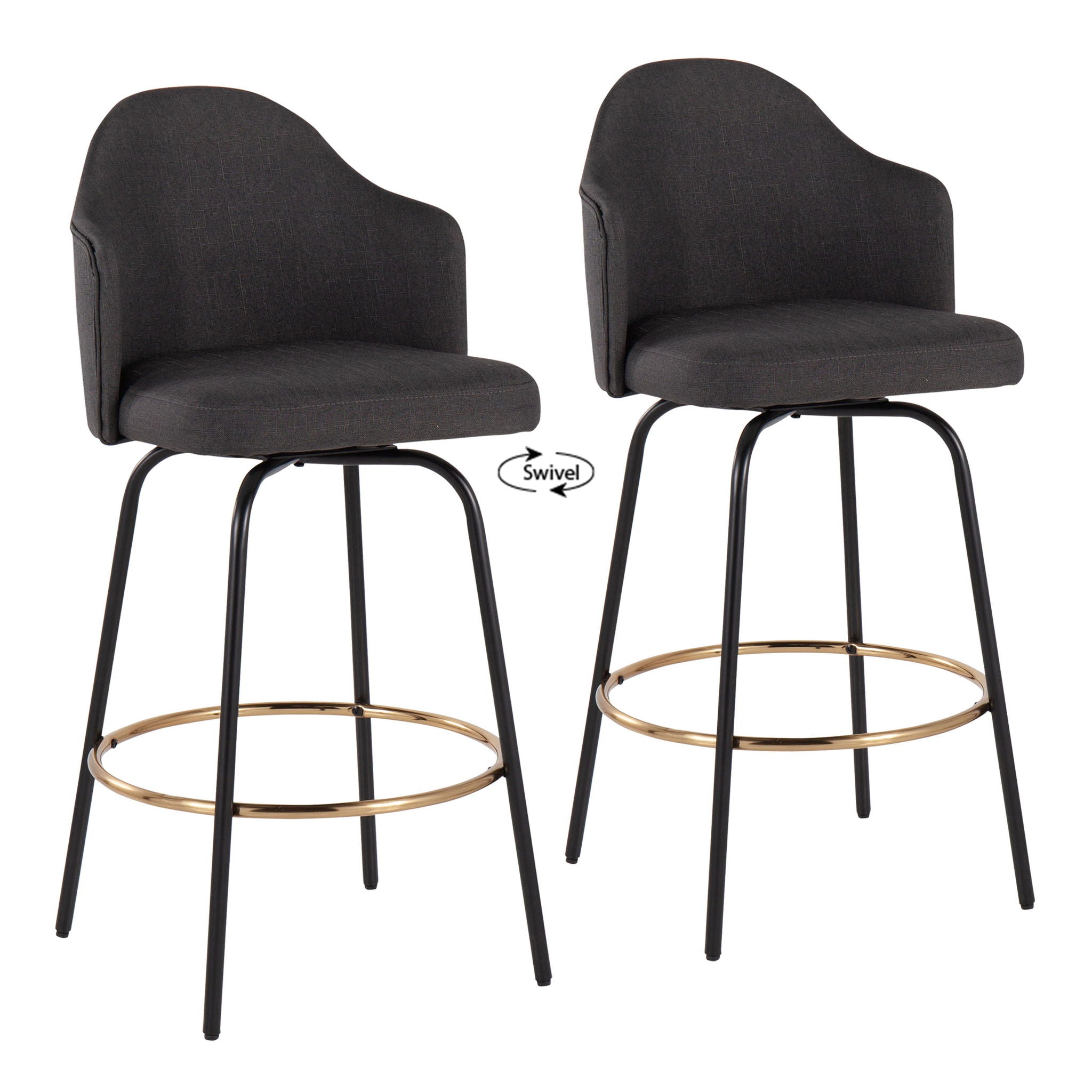 Ahoy - Contemporary Fixed Height Counter Stool Round Footrest (Set of 2) - Best Buy Furniture