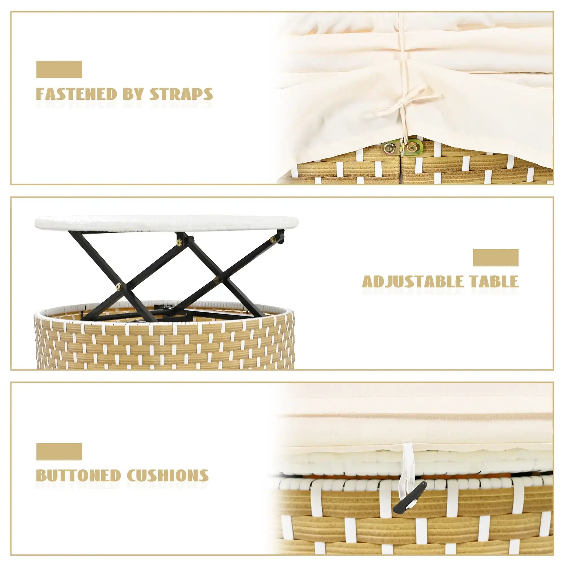 TOPMAX Round Outdoor Sectional Sofa Set Rattan Daybed - Best Buy Furniture