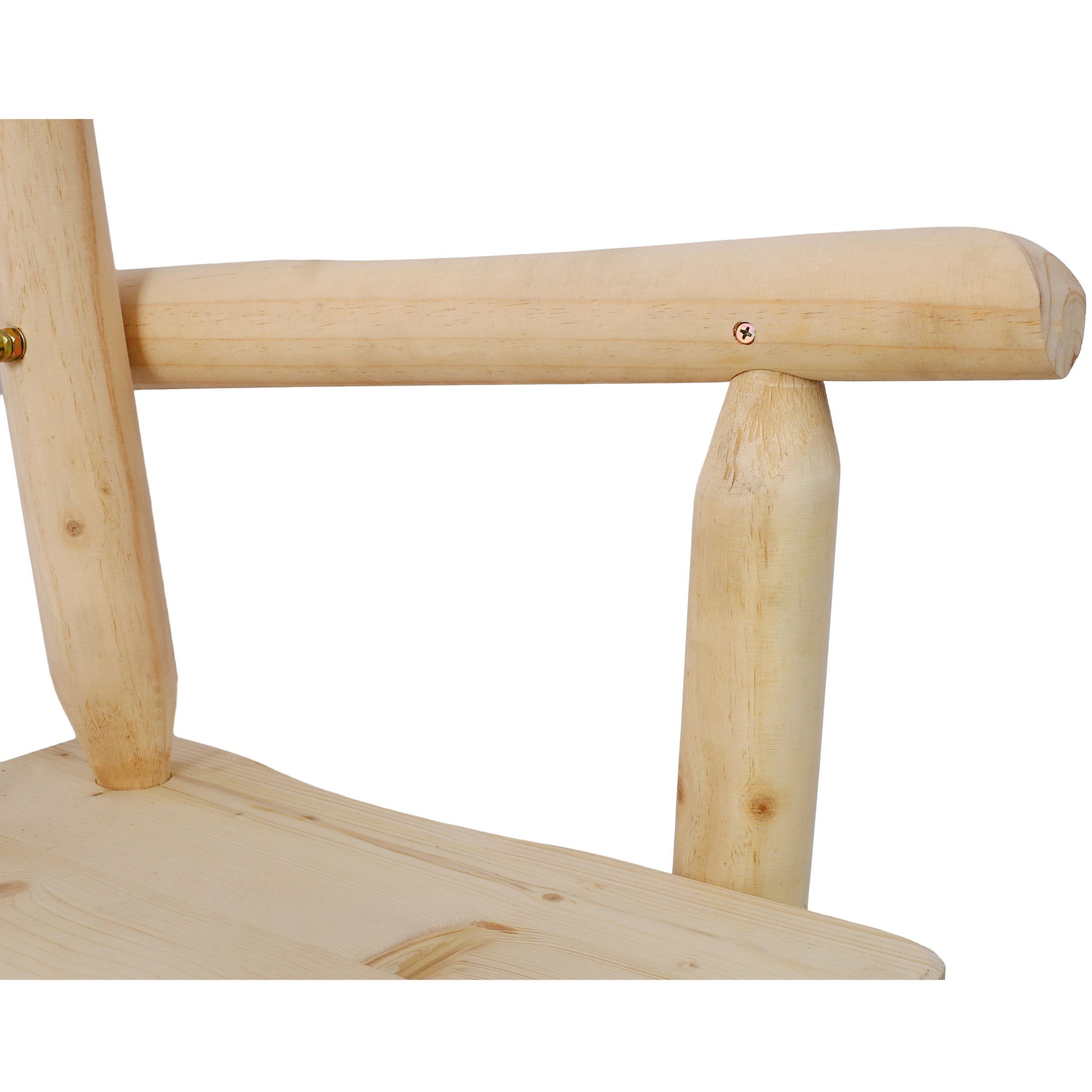 Rustic Bar Stool, Fir Wood Construction, Wide Armrest - Best Buy Furniture