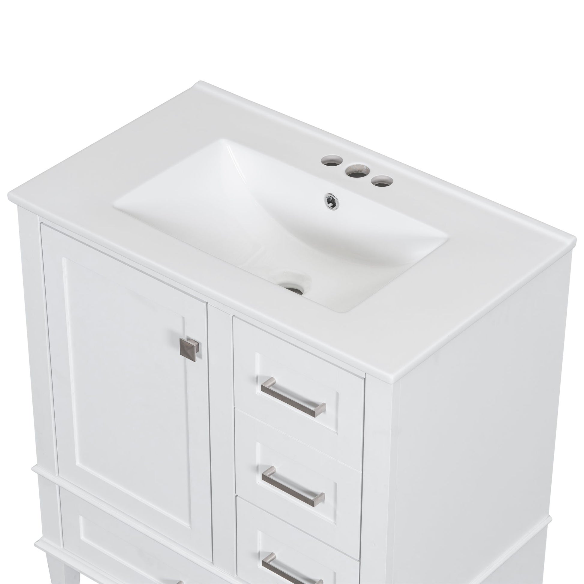 Bathroom Vanity, Modern Bathroom Cabinet With Sink Combo Set, Bathroom Storage Cabinet With A Soft Closing Door And 3 Drawers, Solid Wood Frame - Best Buy Furniture
