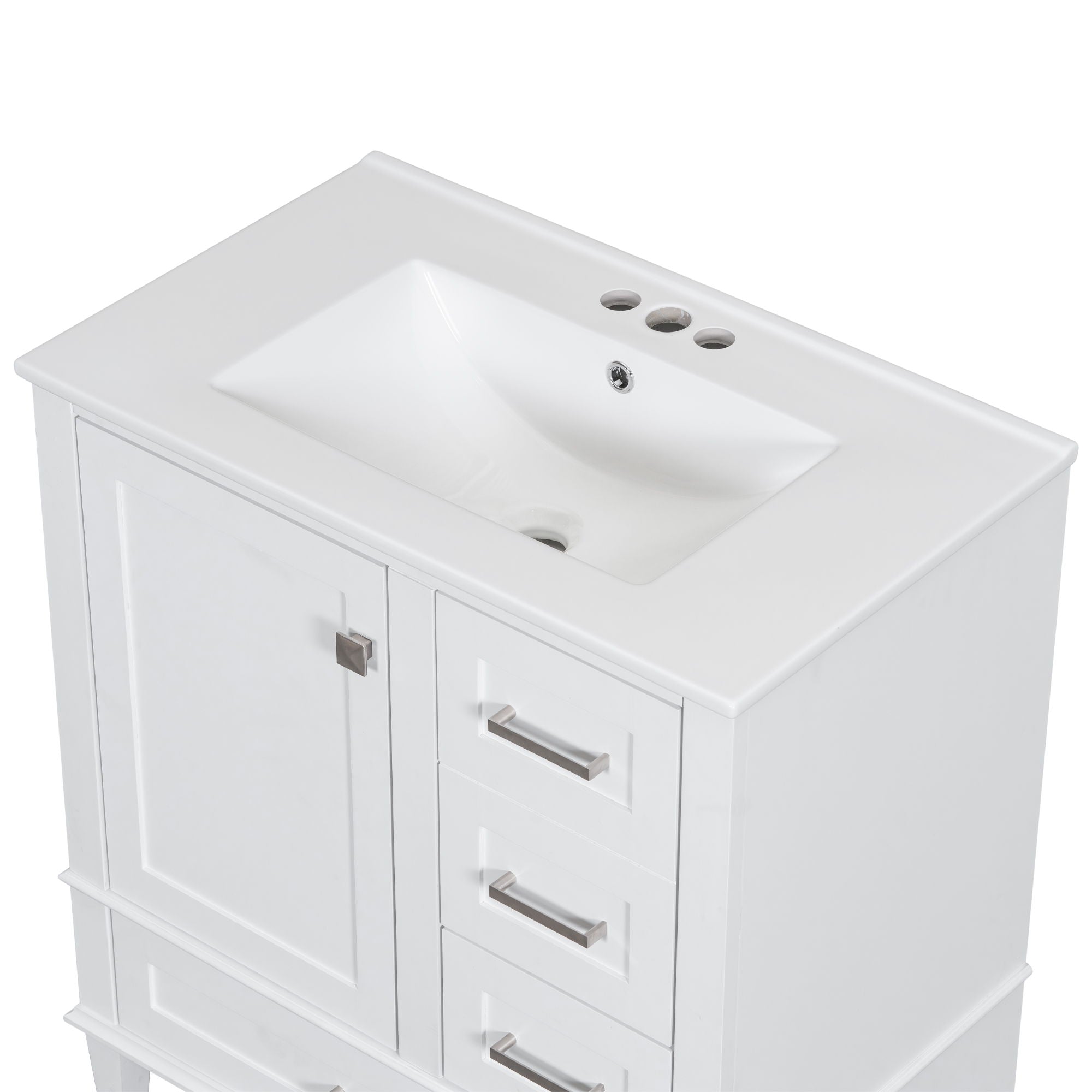 Bathroom Vanity, Modern Bathroom Cabinet With Sink Combo Set, Bathroom Storage Cabinet With A Soft Closing Door And 3 Drawers, Solid Wood Frame - Best Buy Furniture