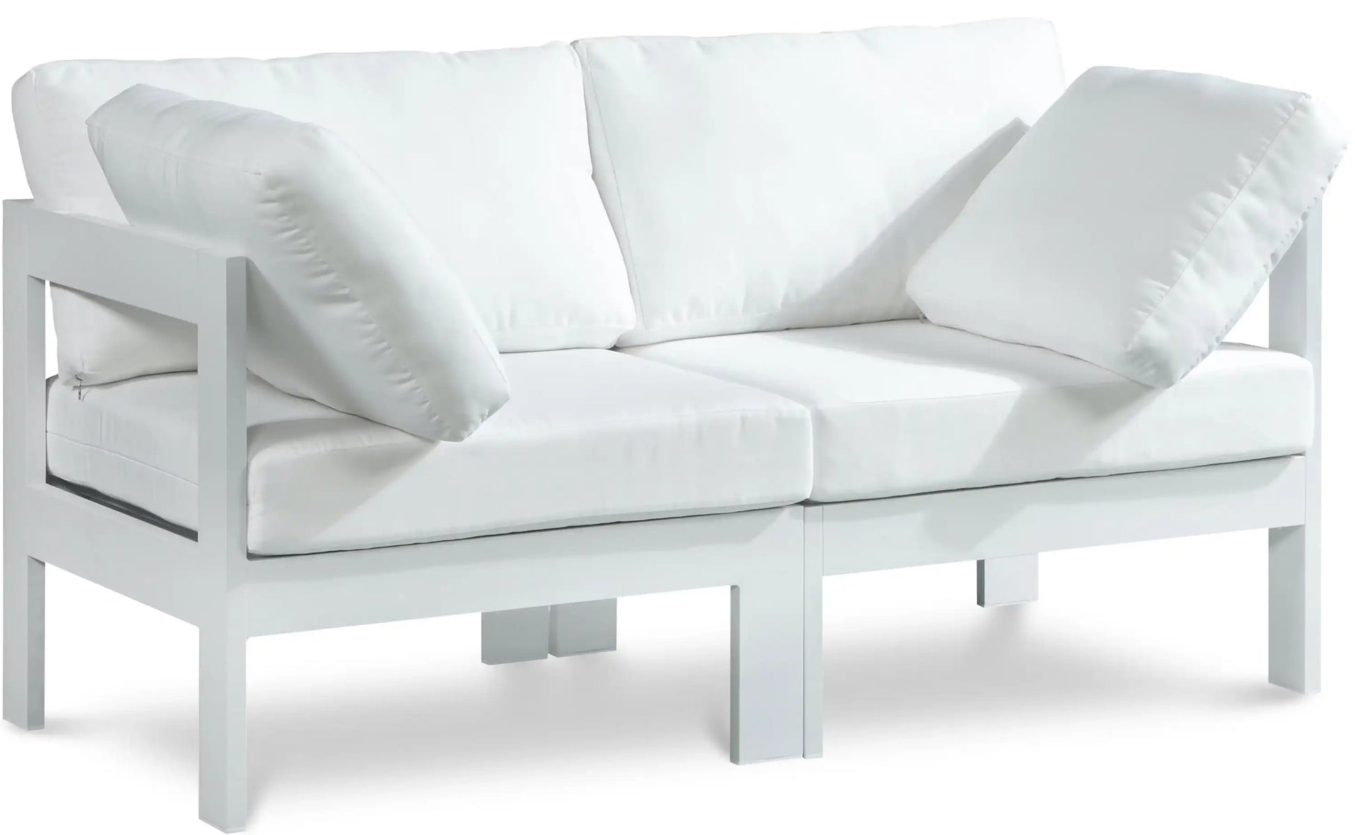 Nizuc - Outdoor Patio 2 Seat Modular Sofa With White Frame - Best Buy Furniture