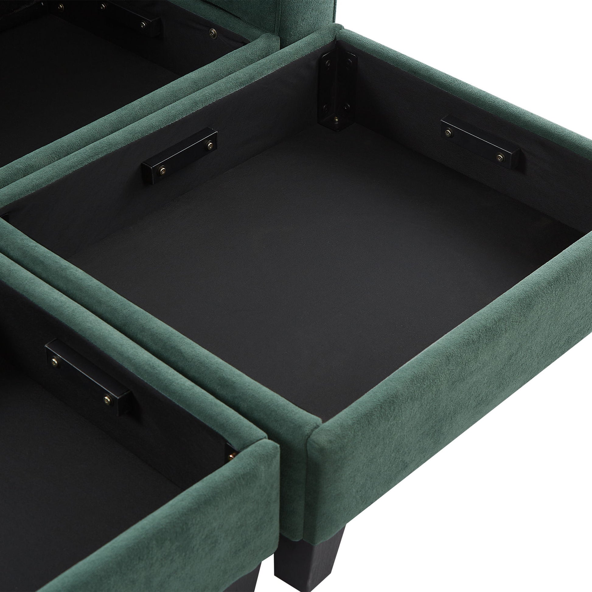 Upholstered L Shaped Sectional Sofa With Storage, Movable Ottoman, And 6 Throw Pillows - Best Buy Furniture