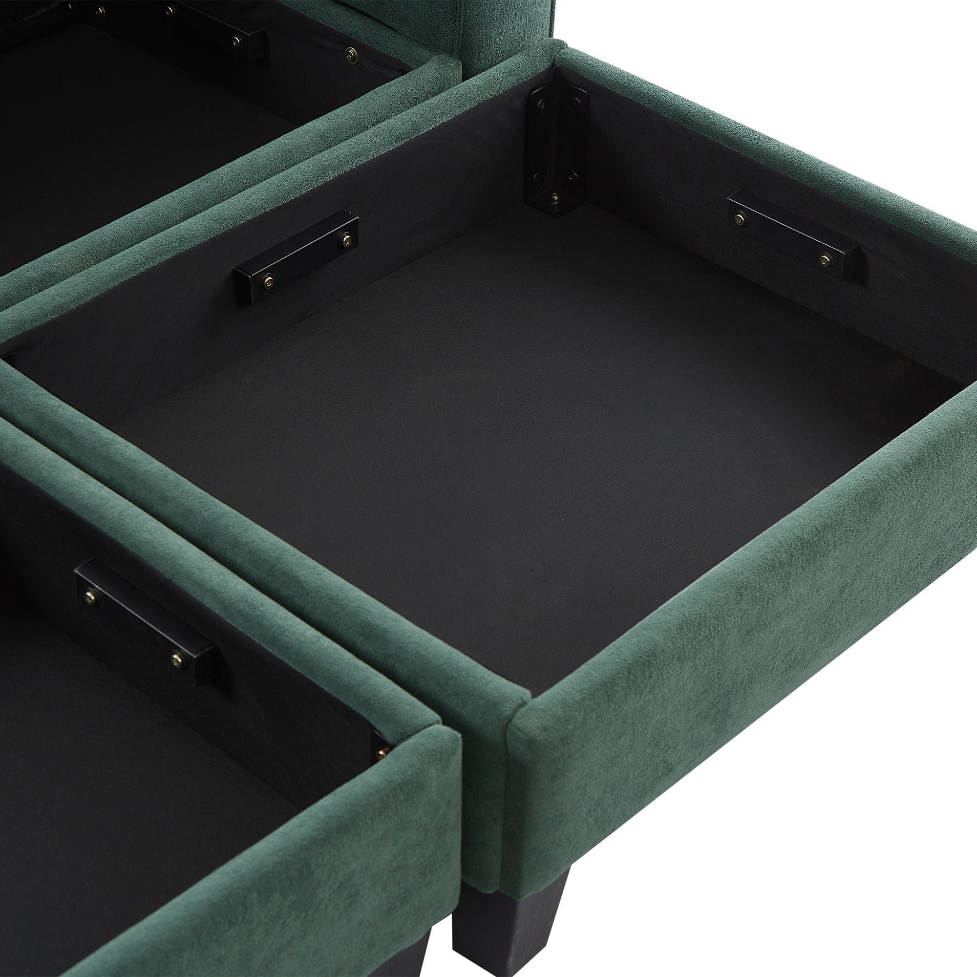 Upholstered L Shaped Sectional Sofa With Storage, Movable Ottoman, And 6 Throw Pillows - Best Buy Furniture