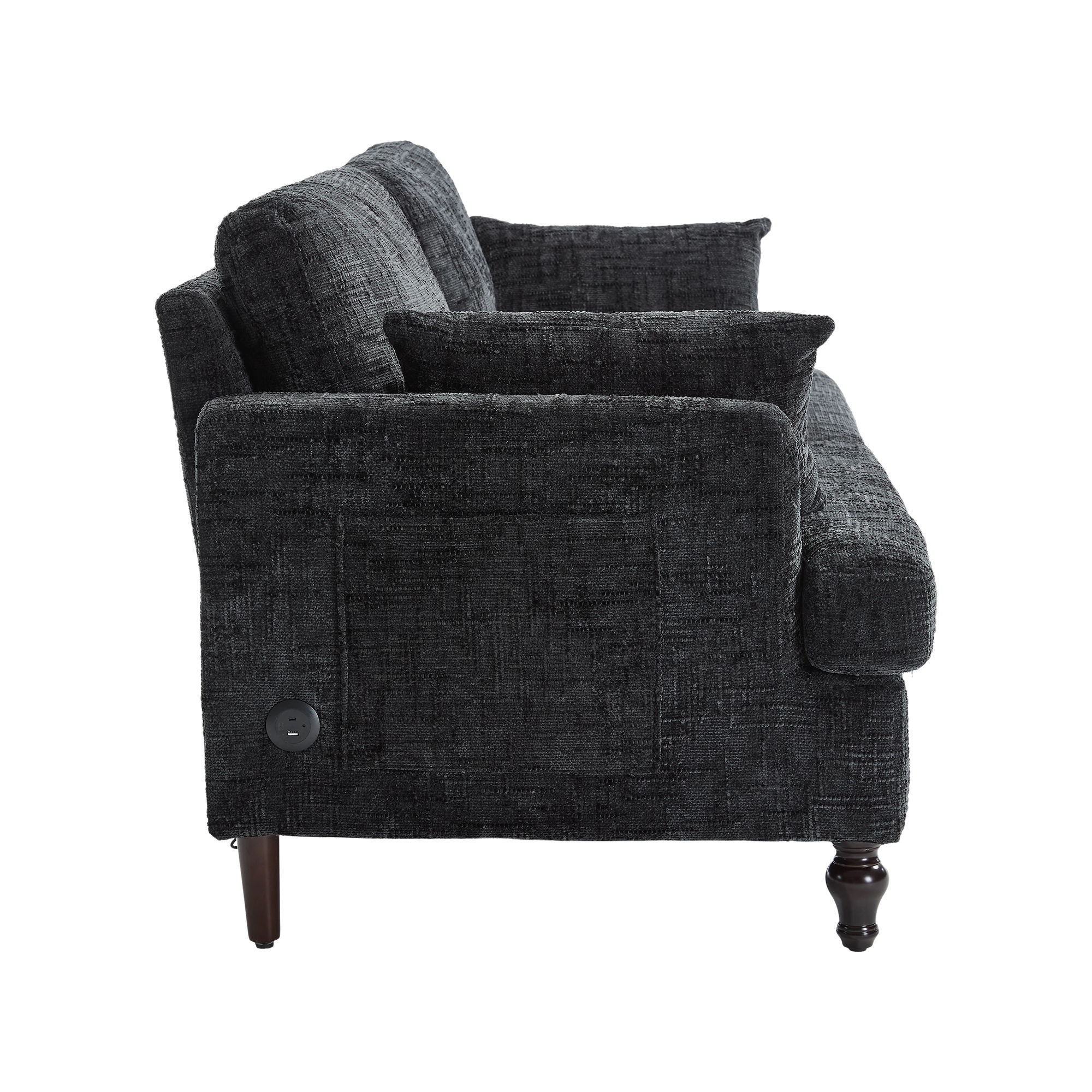 Chenille 2 Seater Sofa With LED Light, USB Charging Port, And Storage Bag - Best Buy Furniture